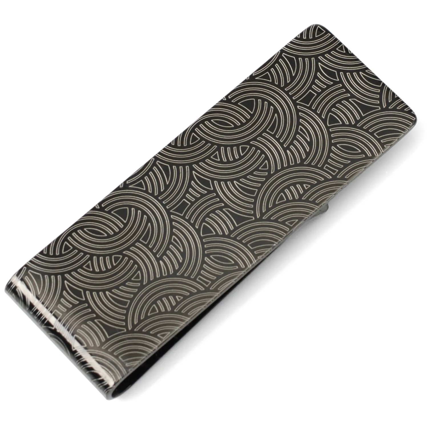 Cheap Interlocked Circular Stainless Steel Gunmetal Engravable Money Clip Money Clips