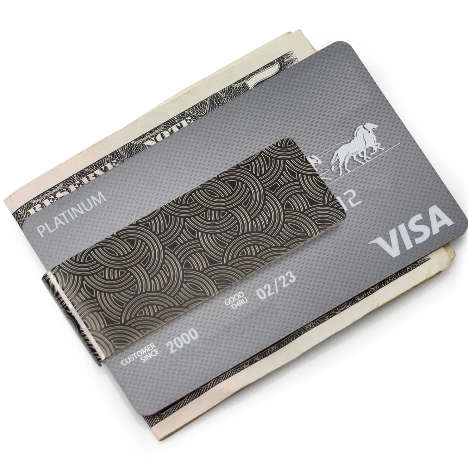Cheap Interlocked Circular Stainless Steel Gunmetal Engravable Money Clip Money Clips