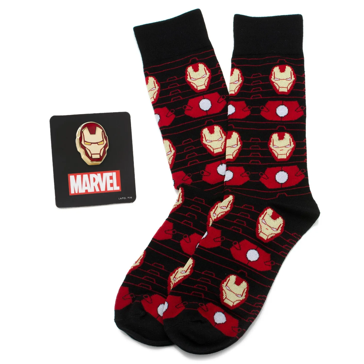 Shop Iron Man Stripe Black Gift Set Socks