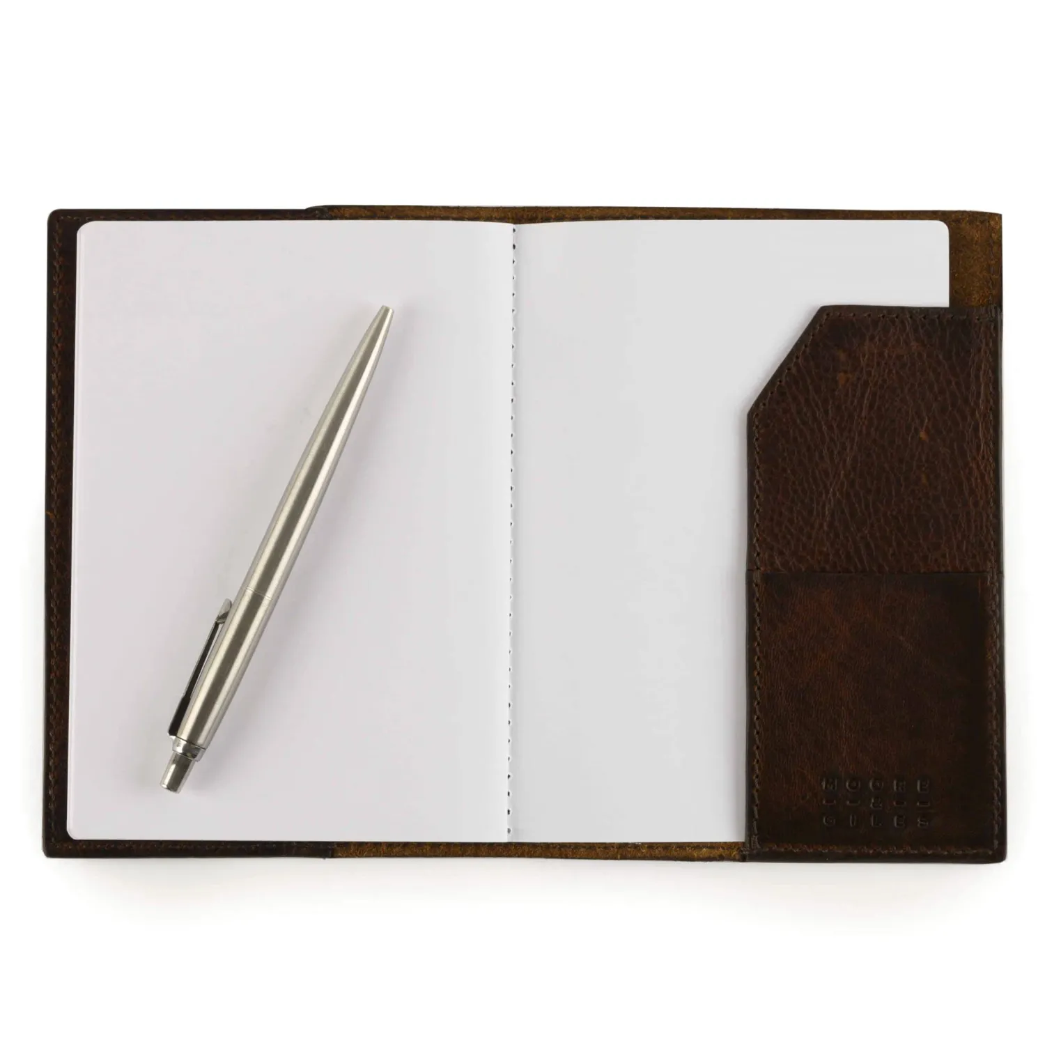 Online Jotter in Titan Milled Brown Leather Goods