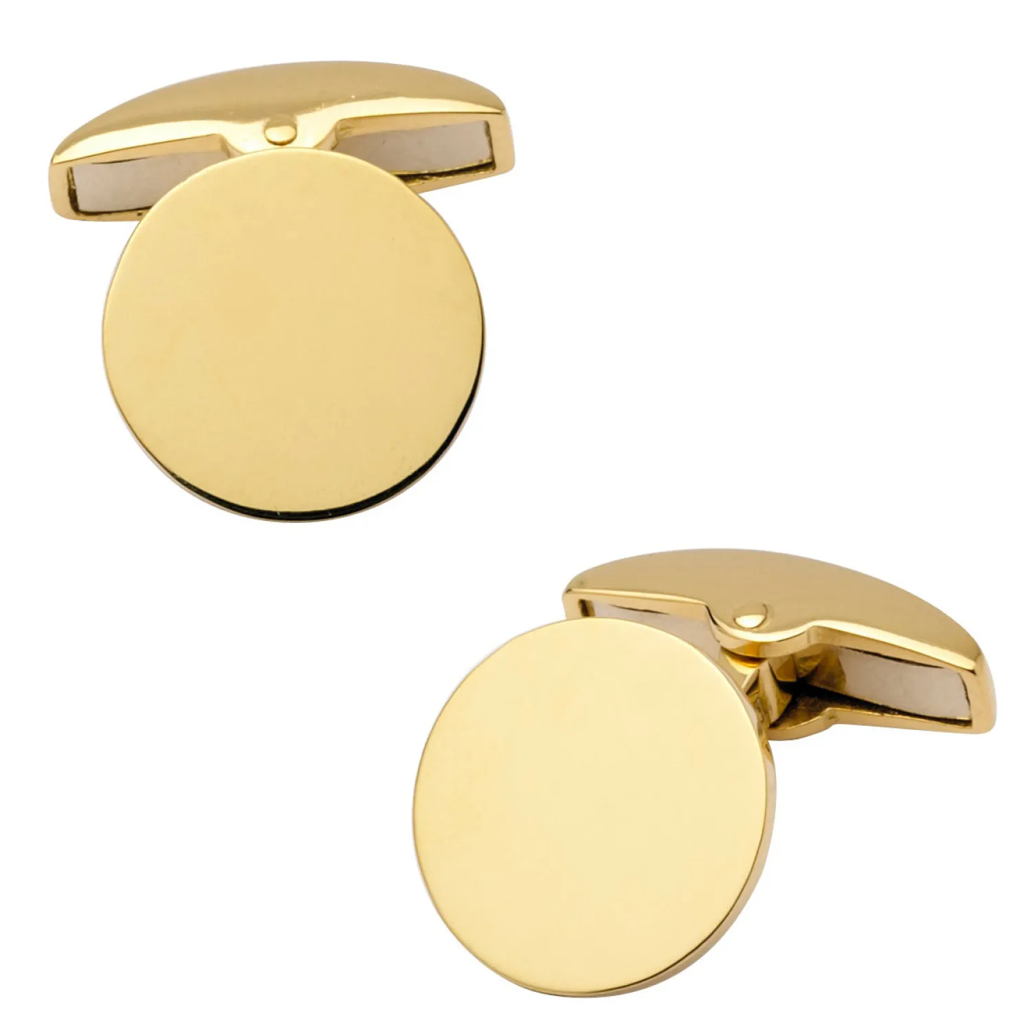 Store 18K Gold Plain Round Cufflinks Luxury Cufflinks | Hobbies & Interests Cufflinks