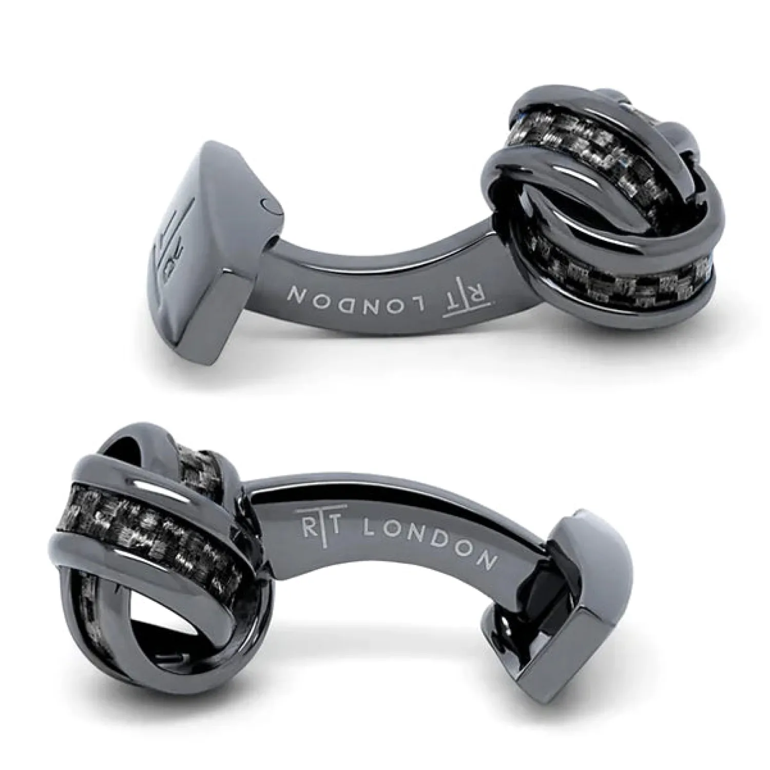 New Knot Cufflinks with Black Carbon Fibre Luxury Cufflinks | Hobbies & Interests Cufflinks