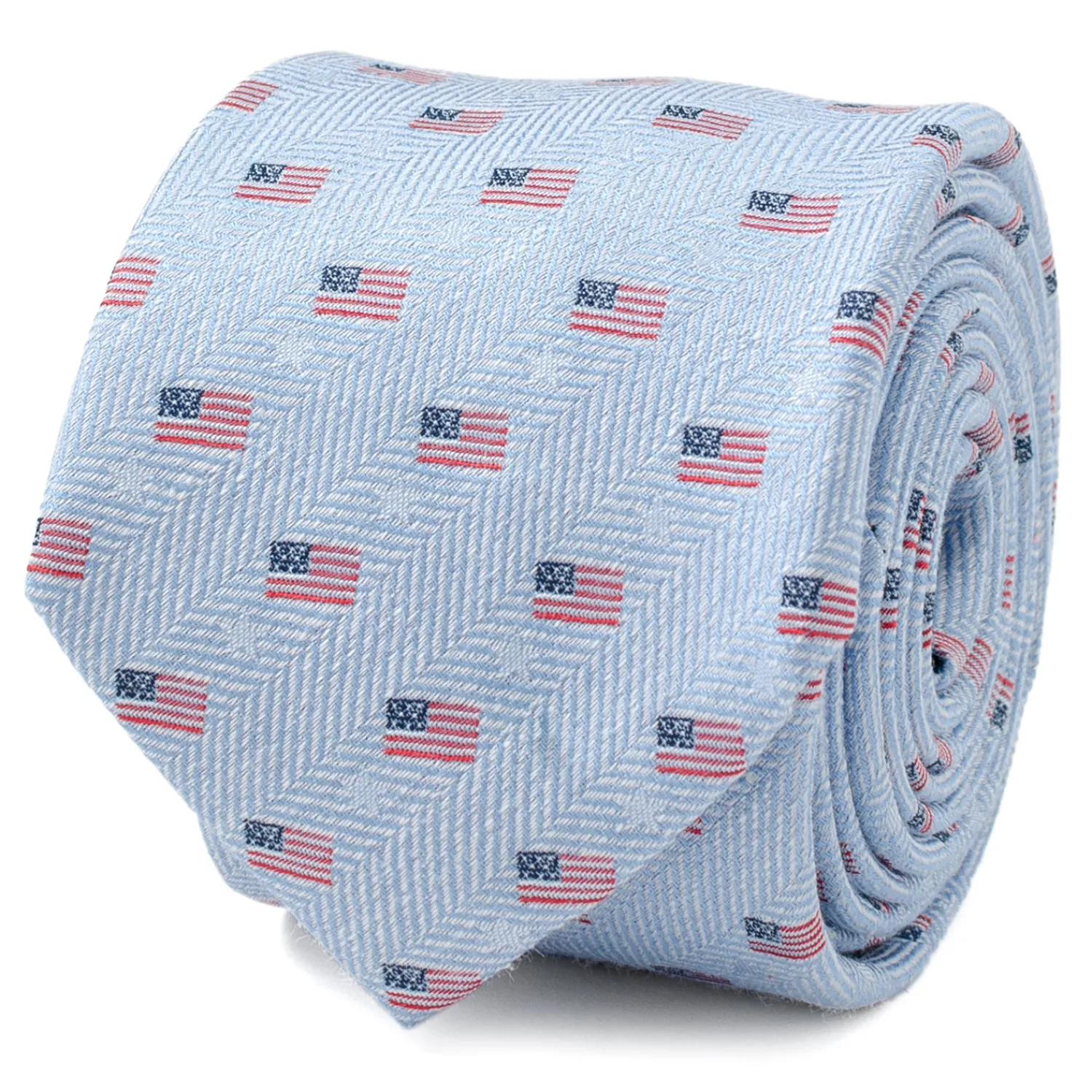 Best Sale Light Blue American Flag Men's Tie Classic Ties | Hobbies & Interests Cufflinks