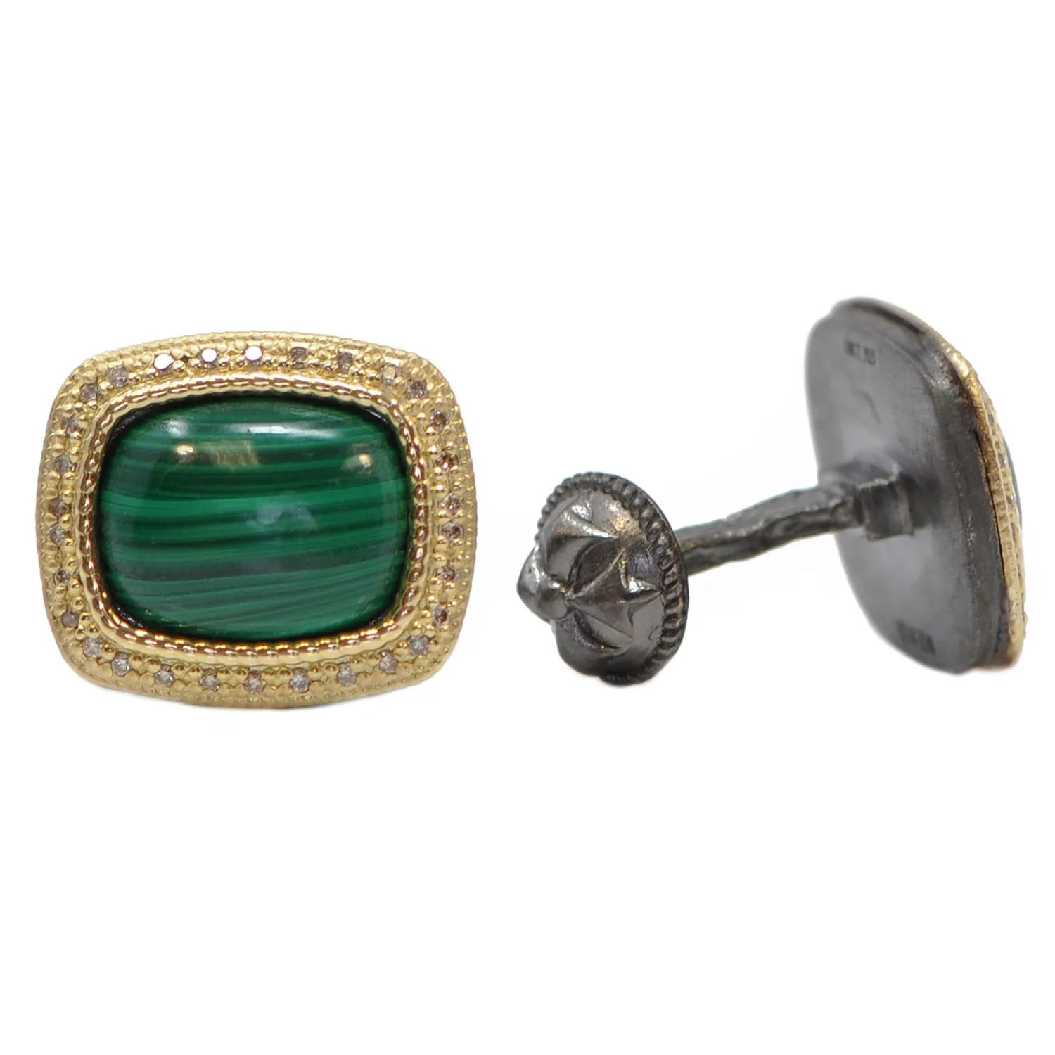 Discount Malachite with Diamond Cufflinks Luxury Cufflinks | Hobbies & Interests Cufflinks