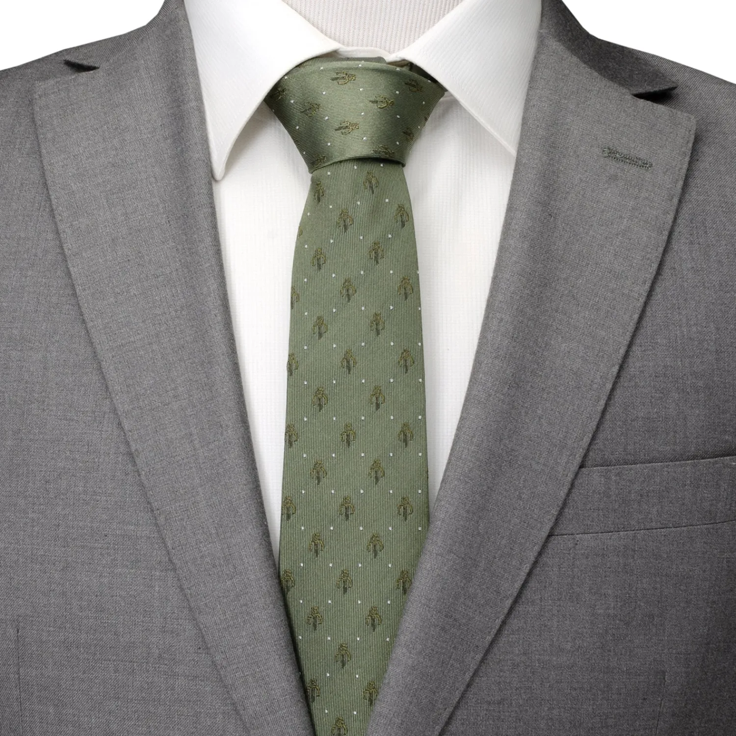 Sale Mandalorian Dot Sage Green Men's Tie Star Wars Ties