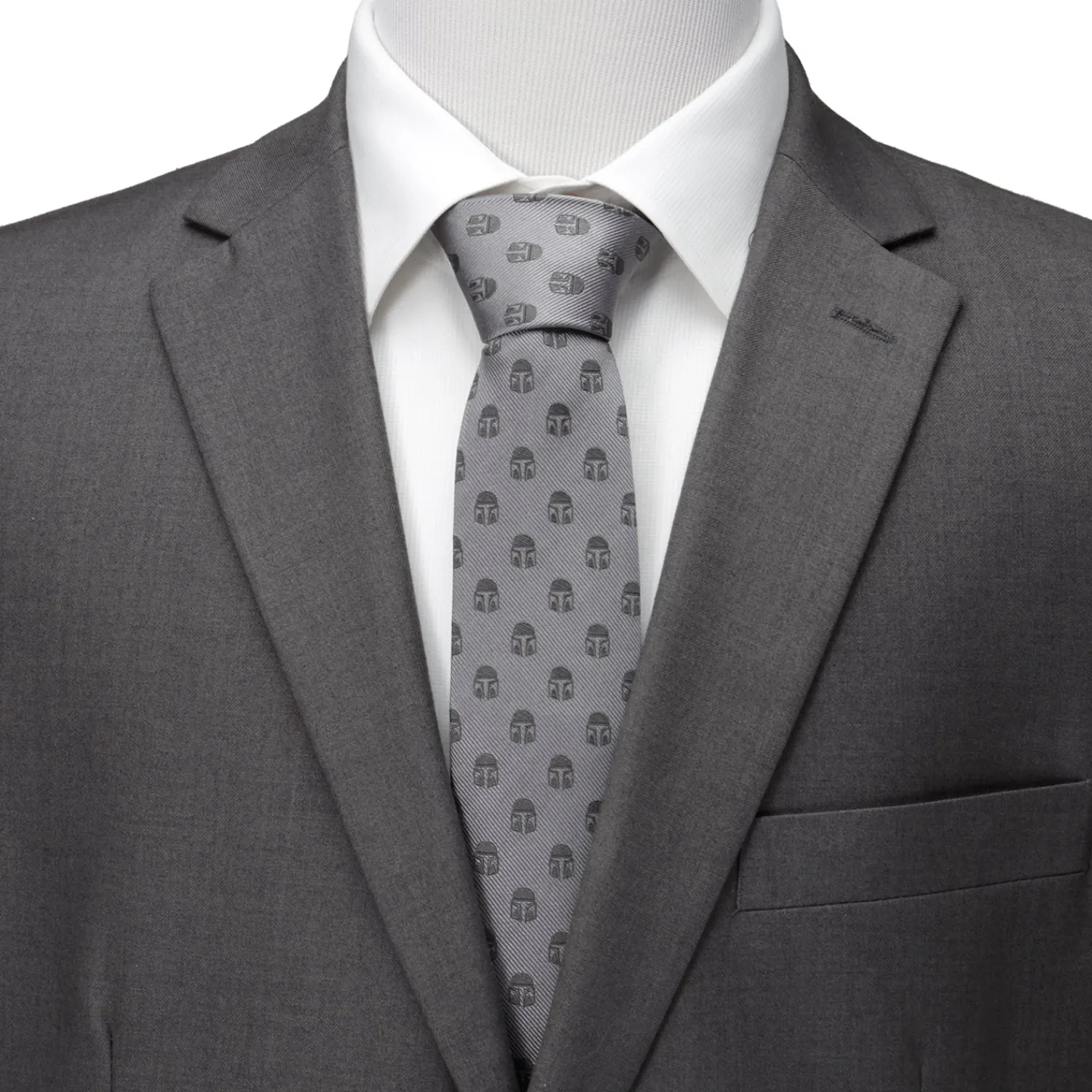 Store Mandalorian Helmet Gray Men's Tie Star Wars Ties