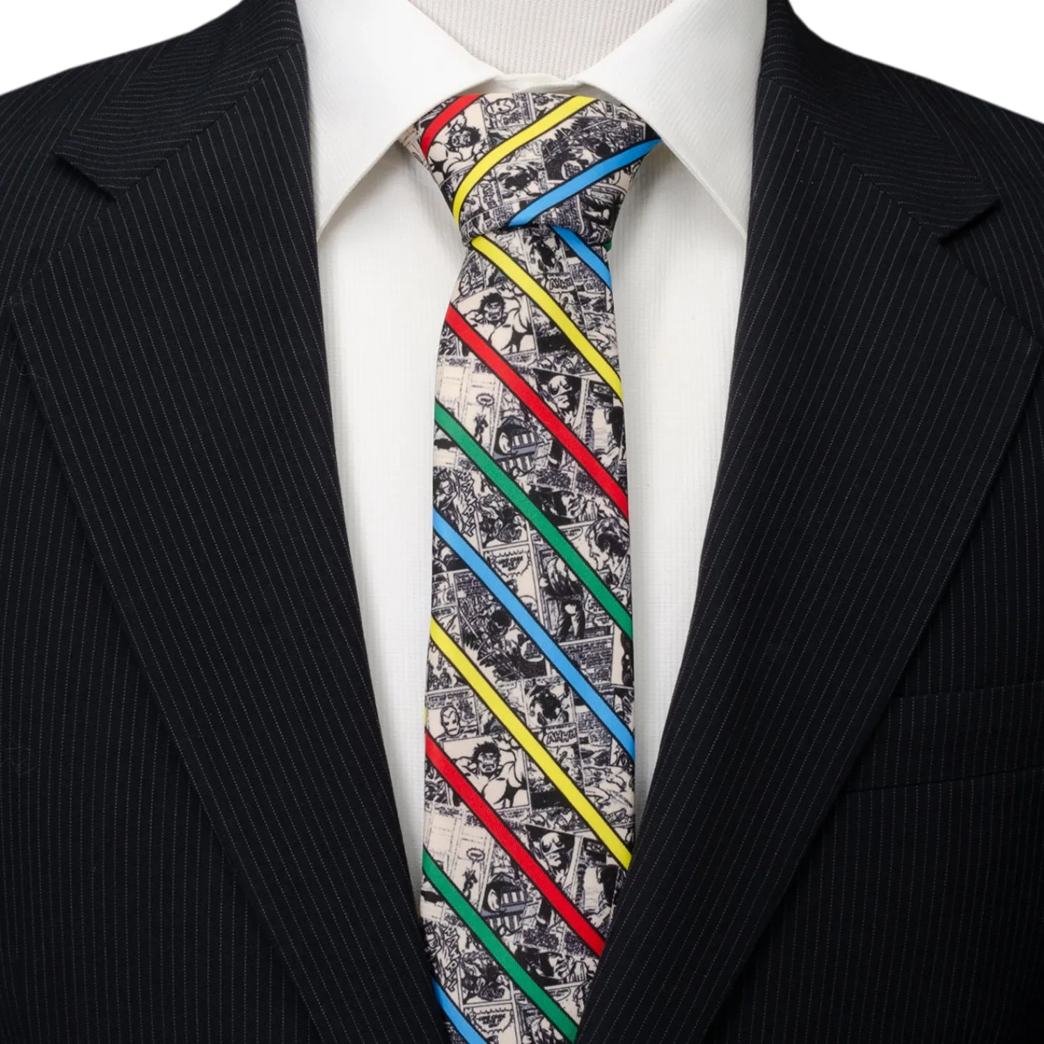 Outlet Comic Stripe Tan Men's Tie Marvel Ties