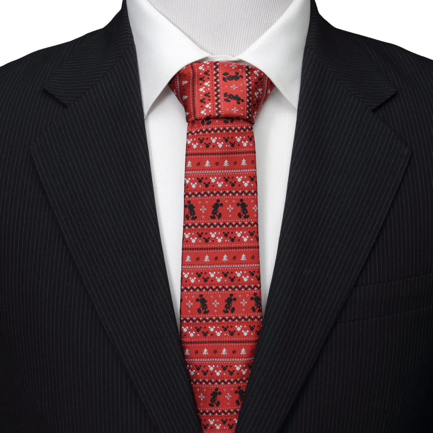 Flash Sale Mickey Fair Isle Red Men's Tie Disney Ties
