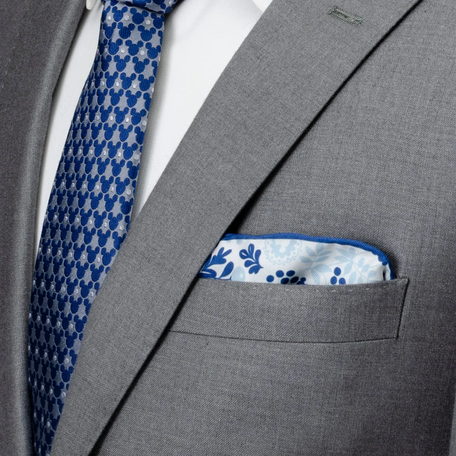 Clearance Mickey Floral White Pocket Square Pocket Squares
