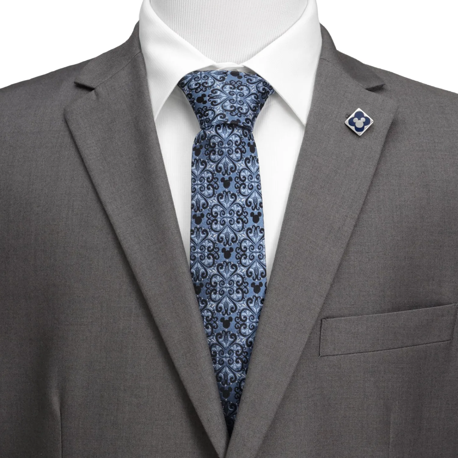 Discount Mickey Mouse Damask Tile Blue Men's Tie Disney Ties