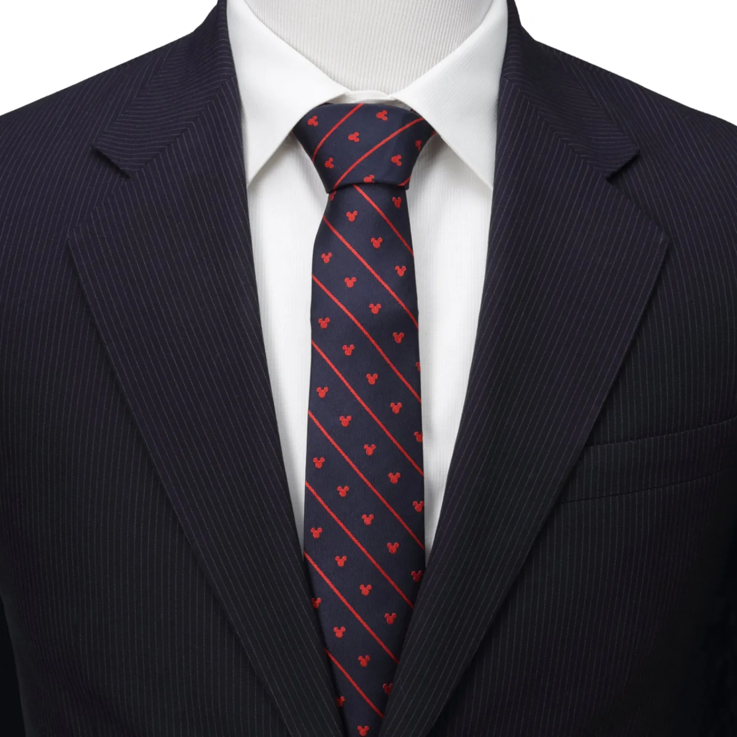 Best Sale Mickey Mouse Navy Pinstripe Tie Disney Ties
