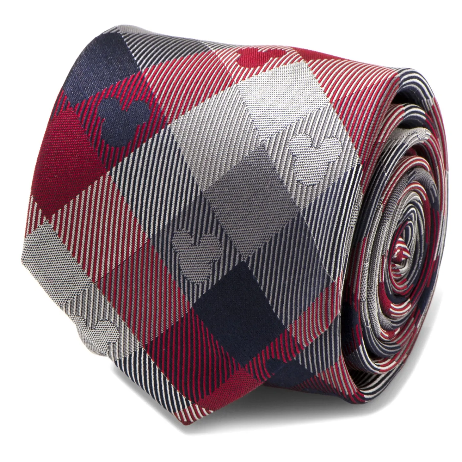 New Mickey Mouse Red and Blue Plaid Men's Tie Disney Ties