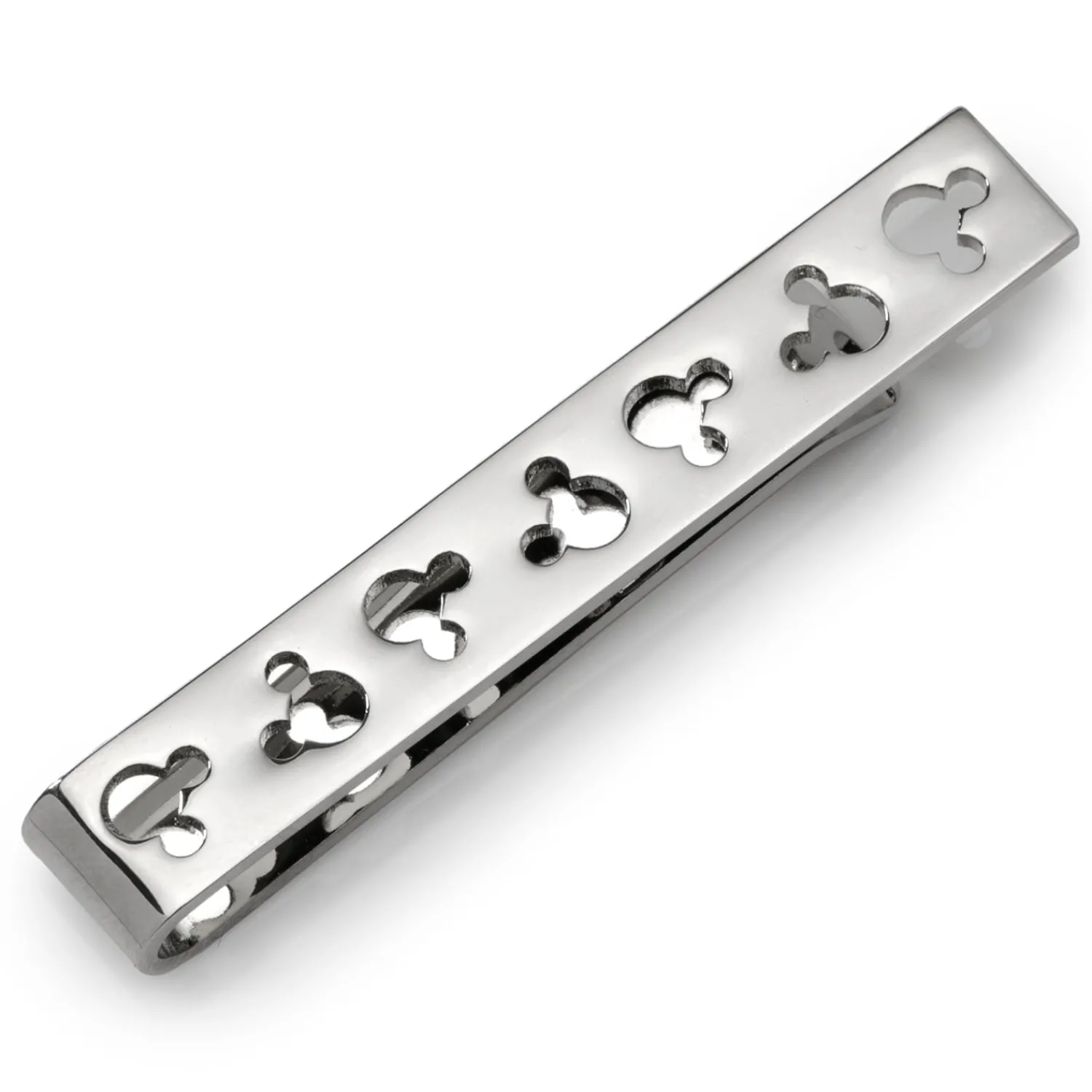 Sale Mickey Mouse Silhouette Cutout Message Silver Tie Bar Movies & Characters Tie Bars