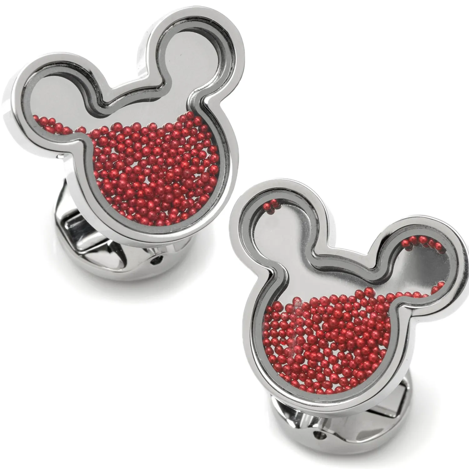 Store Mickey Mouse Silhouette Red Caviar Bead Cufflinks Luxury Cufflinks | Movies & Characters Cufflinks