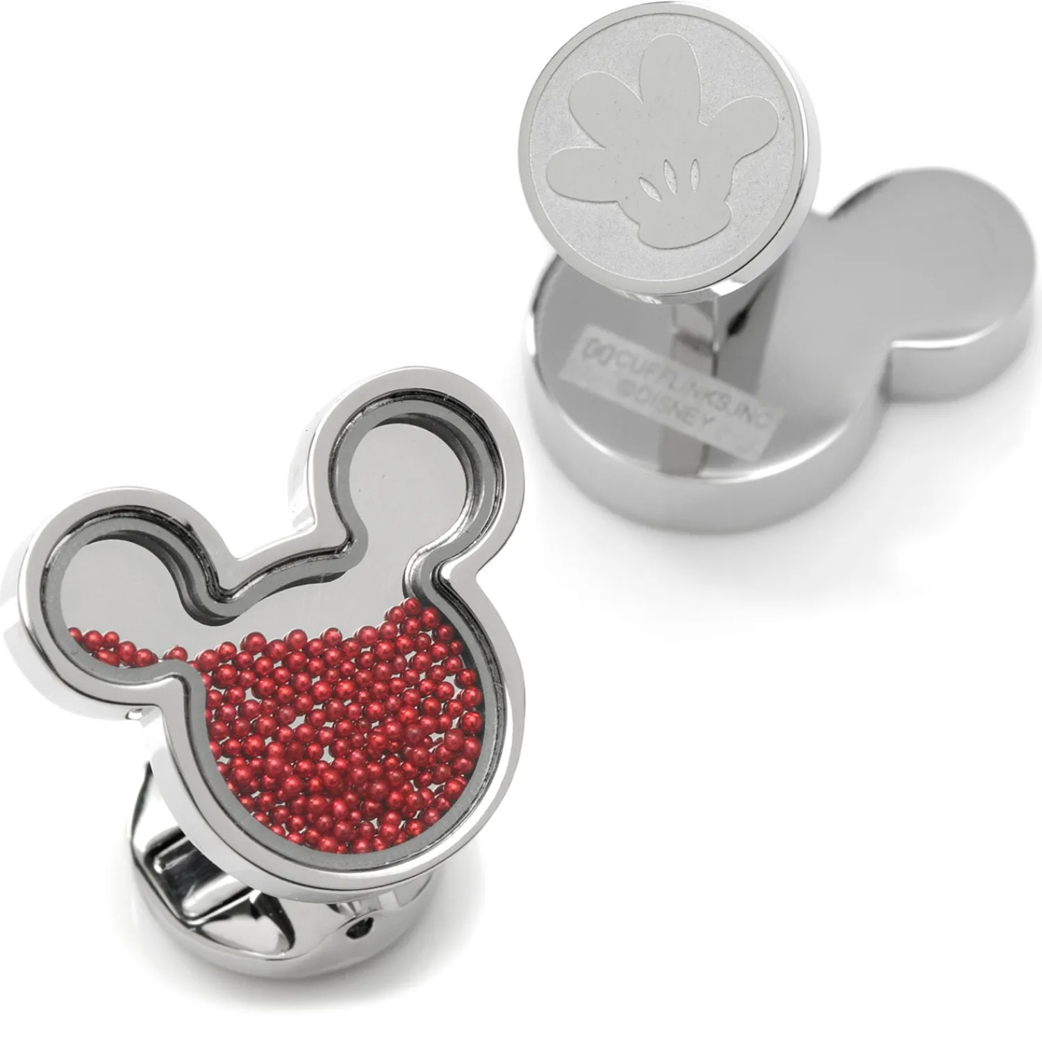 Store Mickey Mouse Silhouette Red Caviar Bead Cufflinks Luxury Cufflinks | Movies & Characters Cufflinks