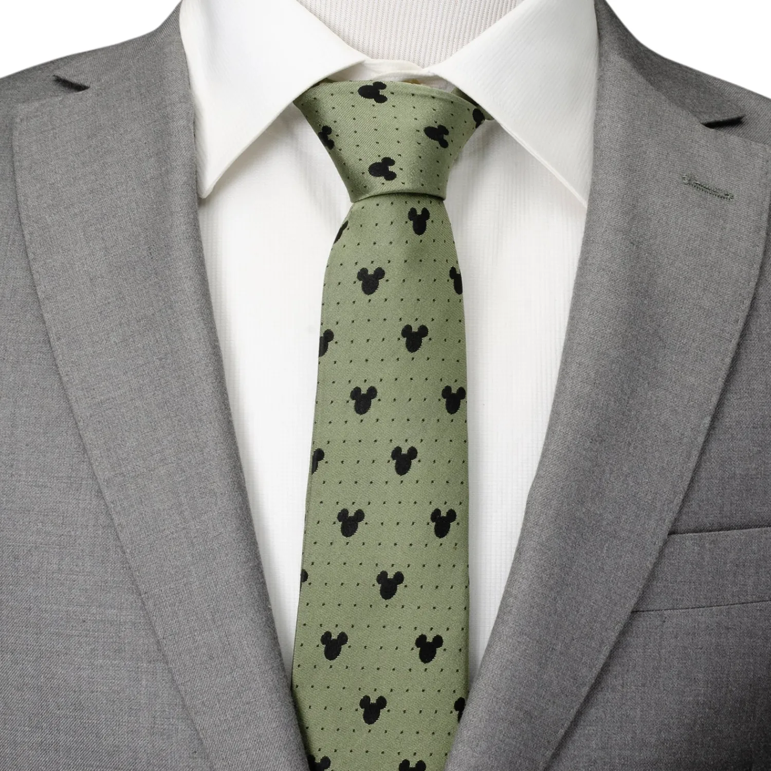 Shop Mickey Silhouette Dot Green Men's Tie Disney Ties