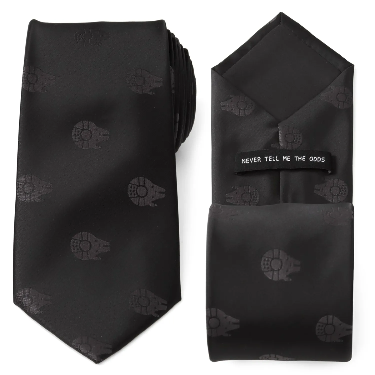 Fashion Millennium Falcon Black Tonal Men's Tie Star Wars Ties