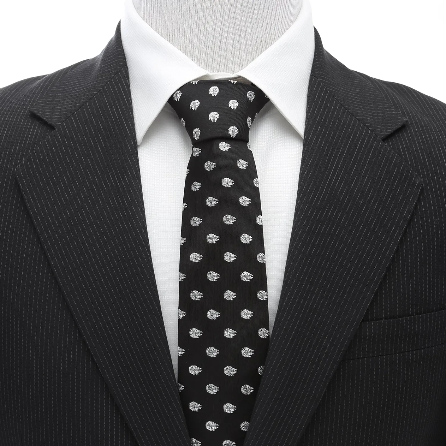 Sale Millennium Falcon Metallic Silver Men's Tie Star Wars Ties