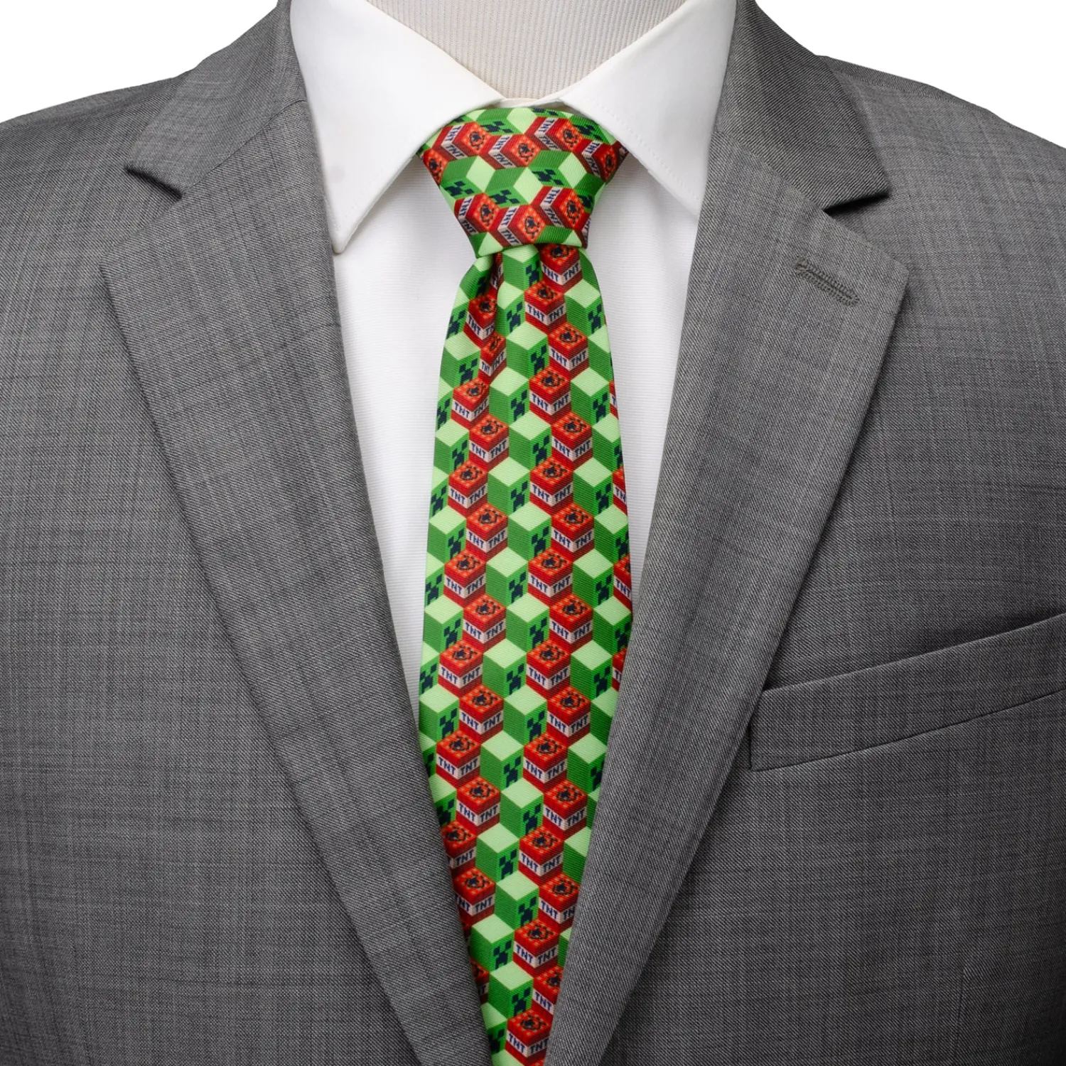 Clearance Creeper TNT Isometric Green Men's Tie Classic Ties | Hobbies & Interests Cufflinks