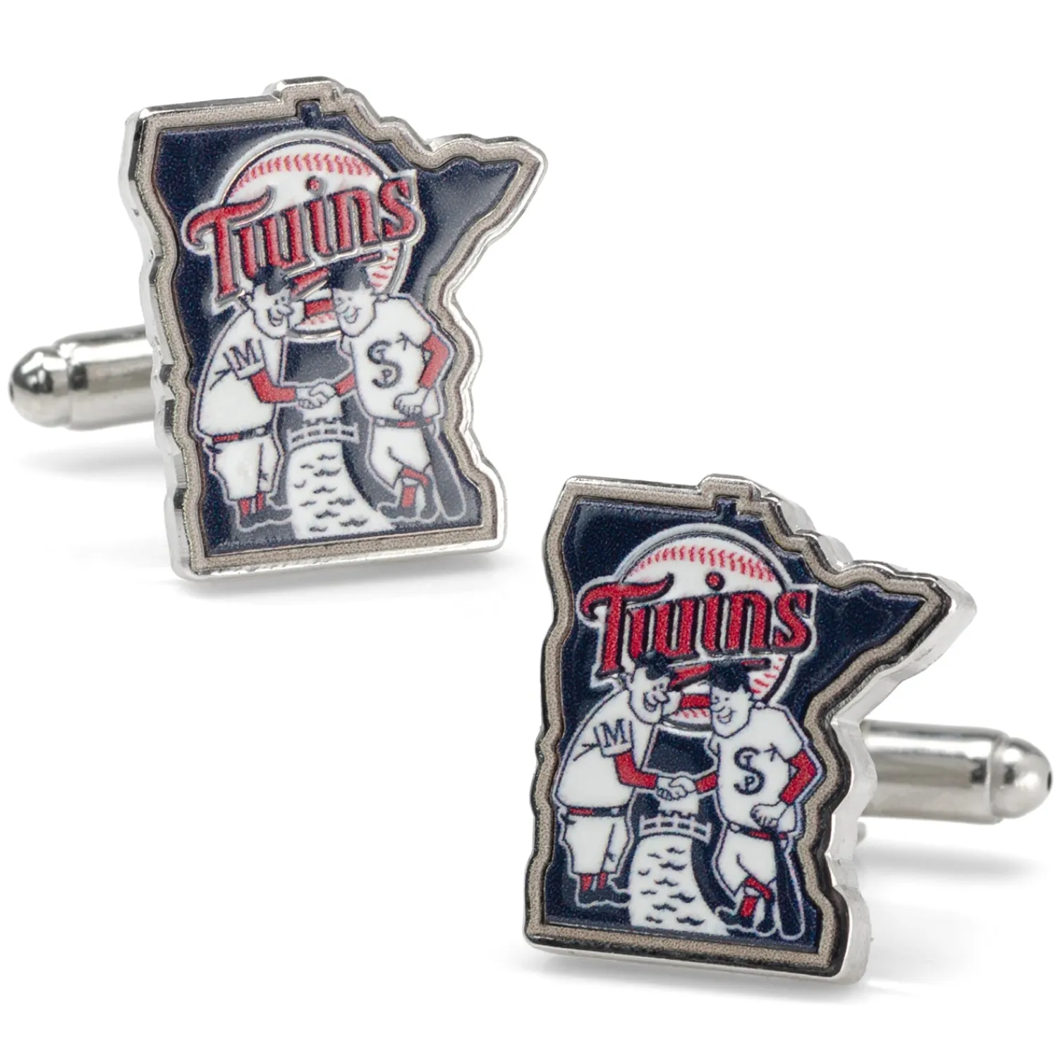 Fashion Minnesota Twins Minnie & Paul Cufflinks Luxury Cufflinks | Sports Cufflinks