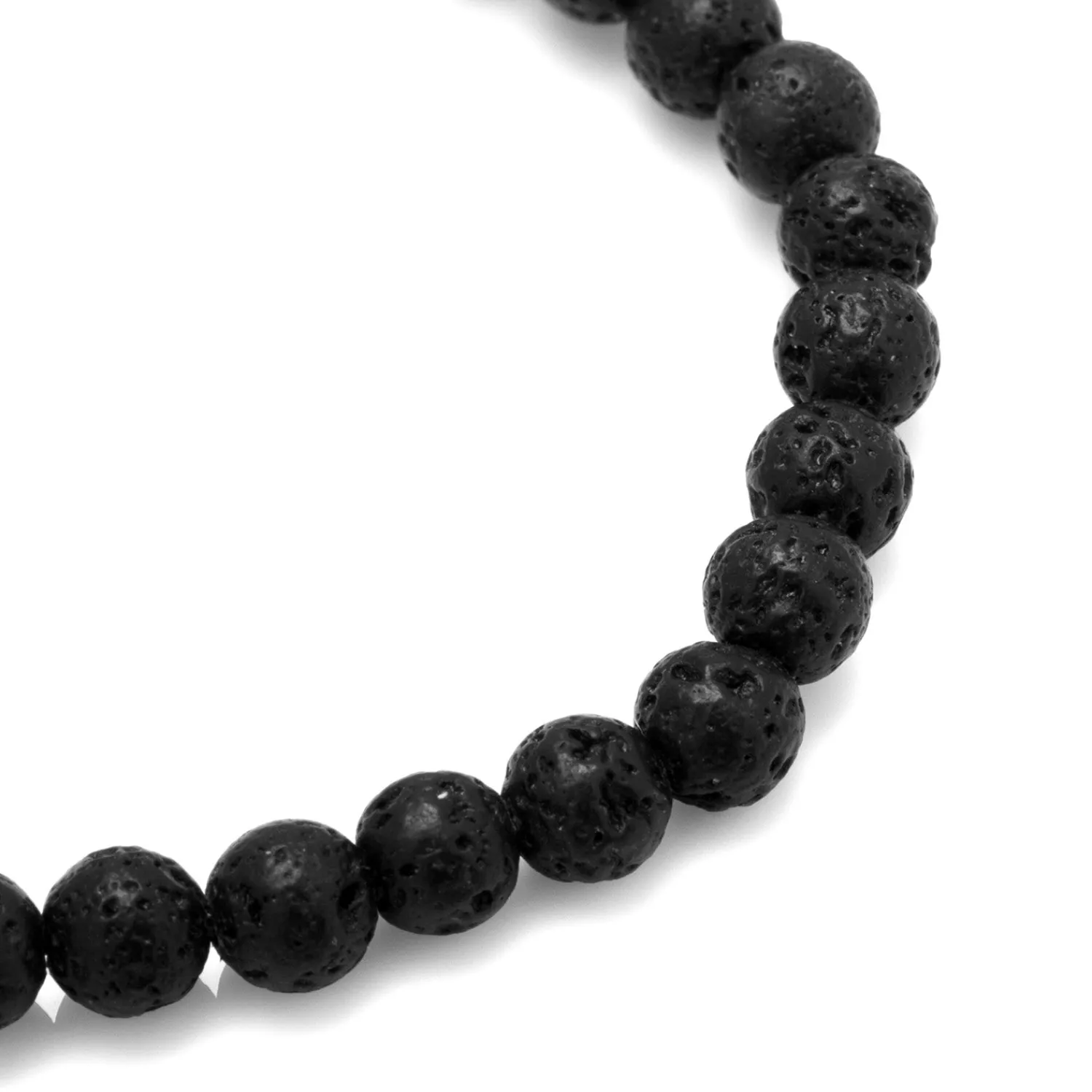Sale 6mm Black Lava Rock Beaded Elastic Bracelet Bracelets