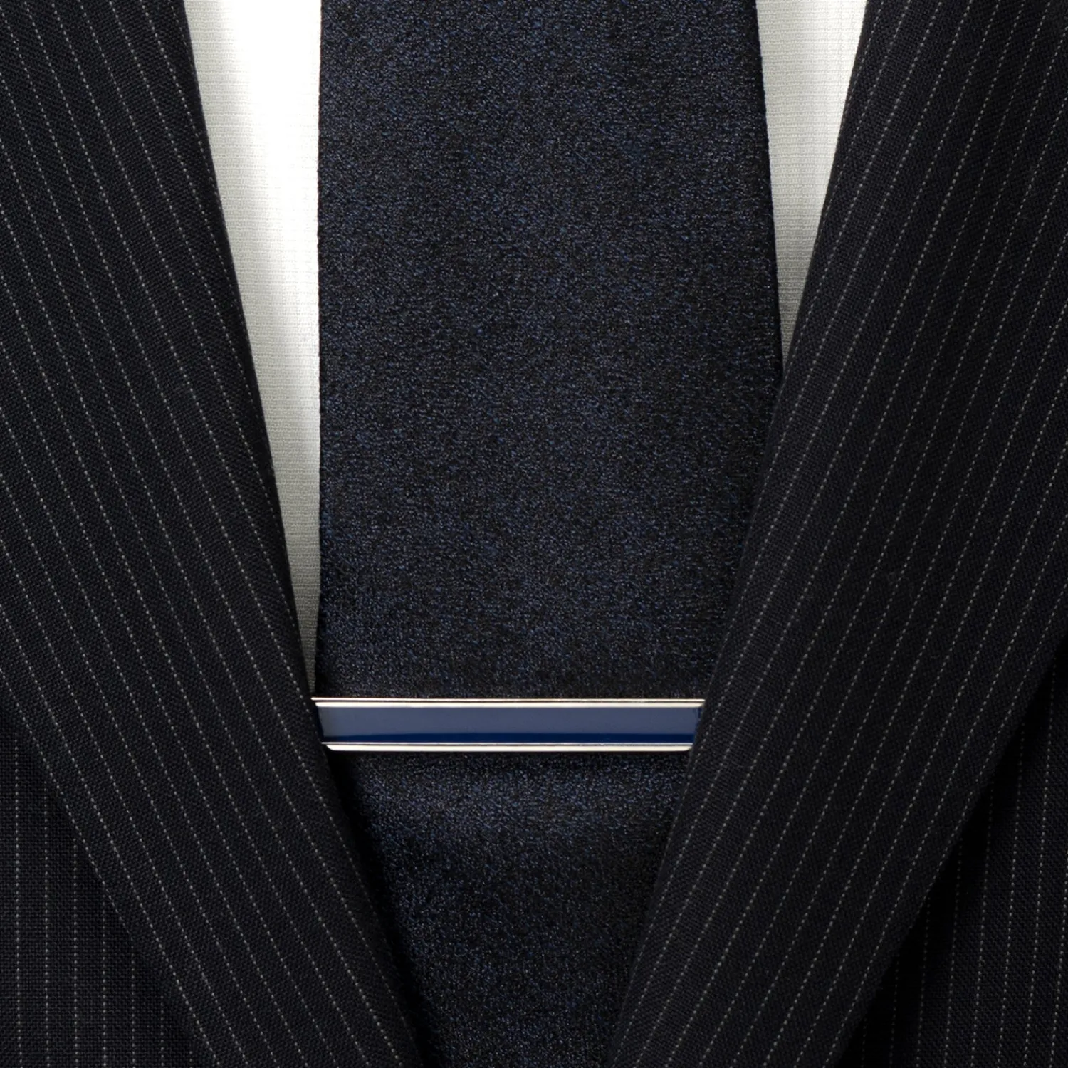 New Navy Enamel Inlaid Tie Clip Classic Tie Bars