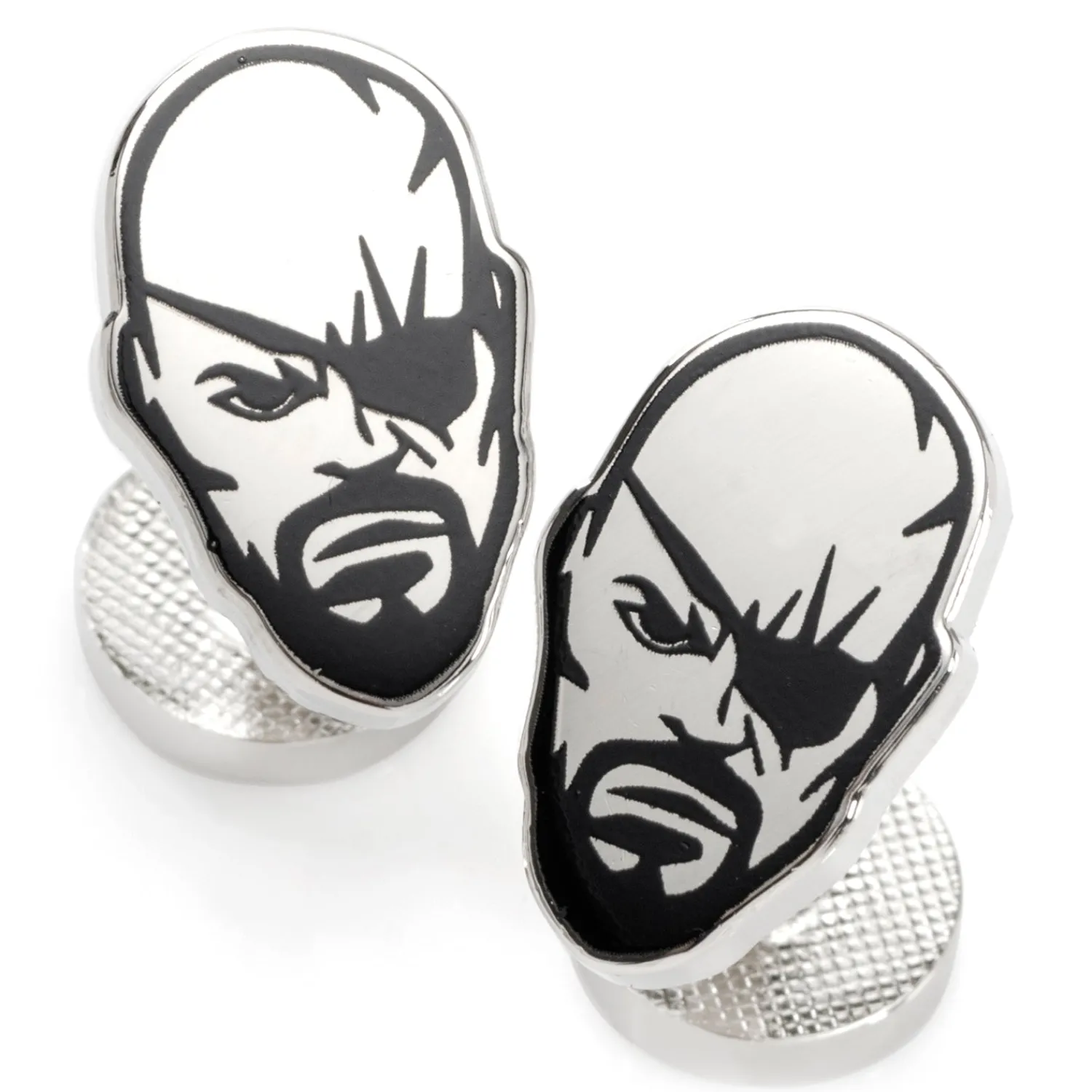 Best Sale Nick Fury Silver Cufflinks Luxury Cufflinks | Movies & Characters Cufflinks