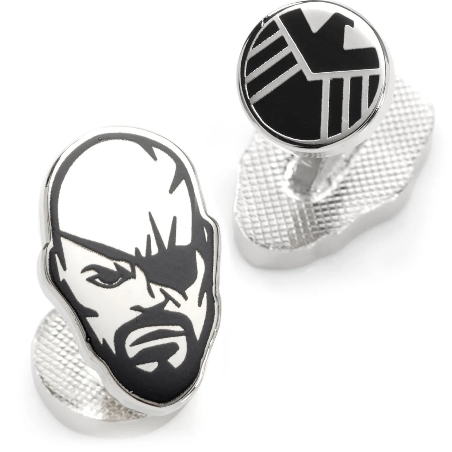 Best Sale Nick Fury Silver Cufflinks Luxury Cufflinks | Movies & Characters Cufflinks