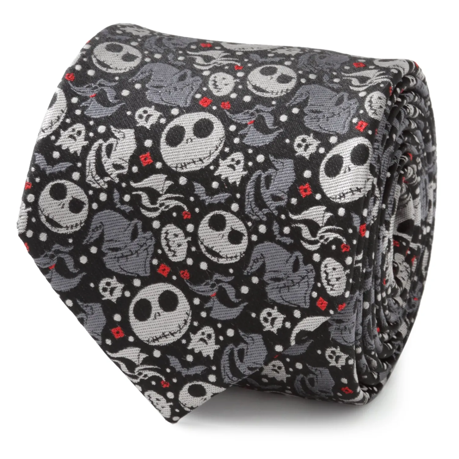 Store Nightmare Before Christmas Black Gray Pattern Men's Tie Disney Ties