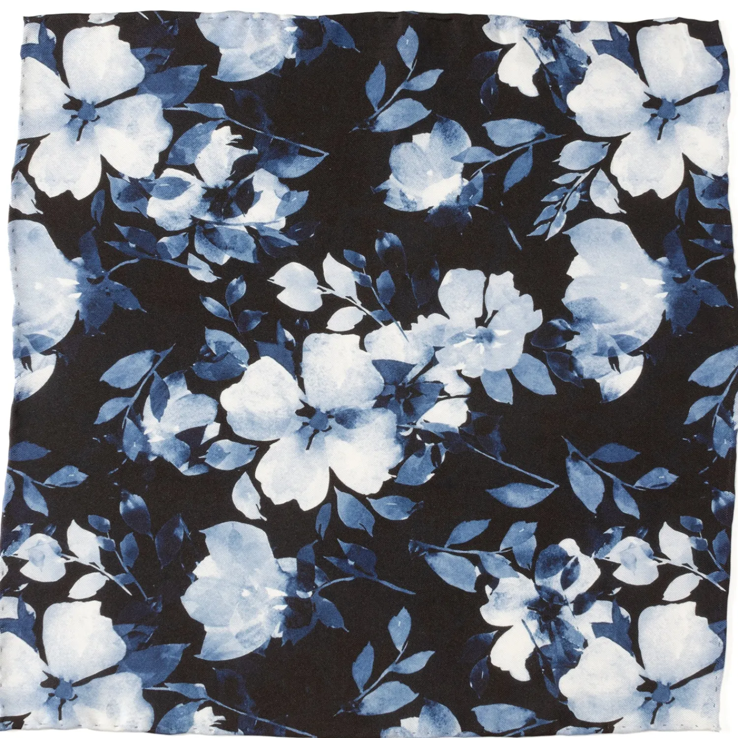 Best Painted Floral Black Pocket Square Pocket Squares