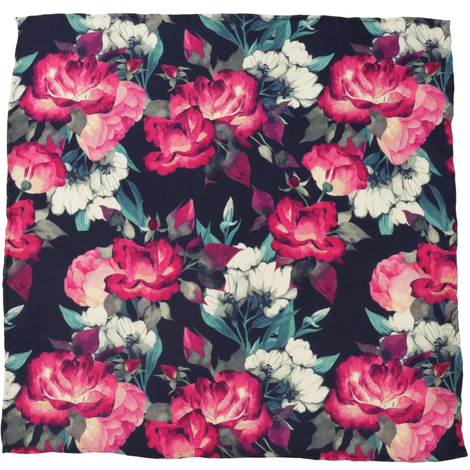 Discount Painted Floral Navy Pocket Square Pocket Squares