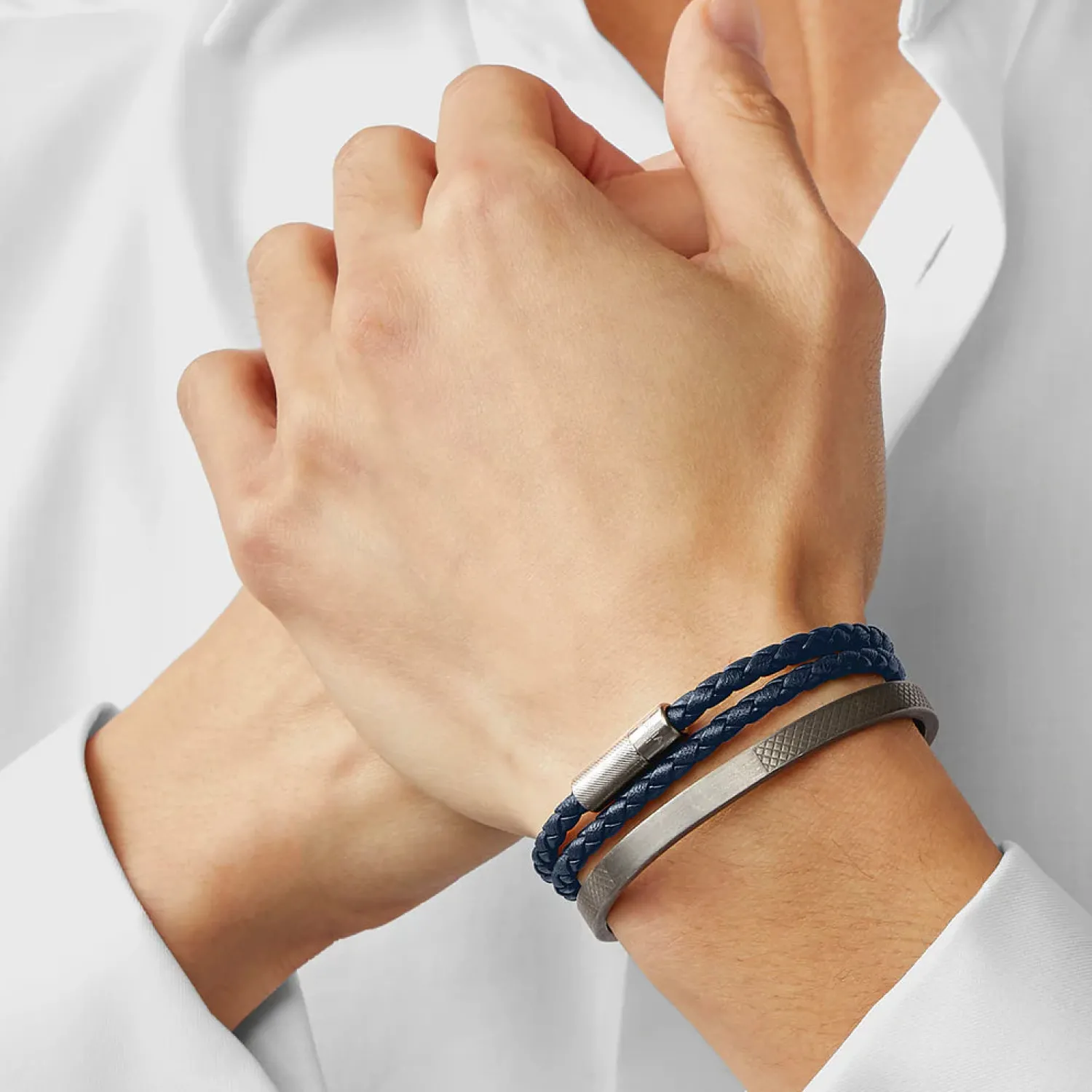 Flash Sale Pop Rigato Double Wrap Leather Bracelet In Navy Leather Goods | Bracelets