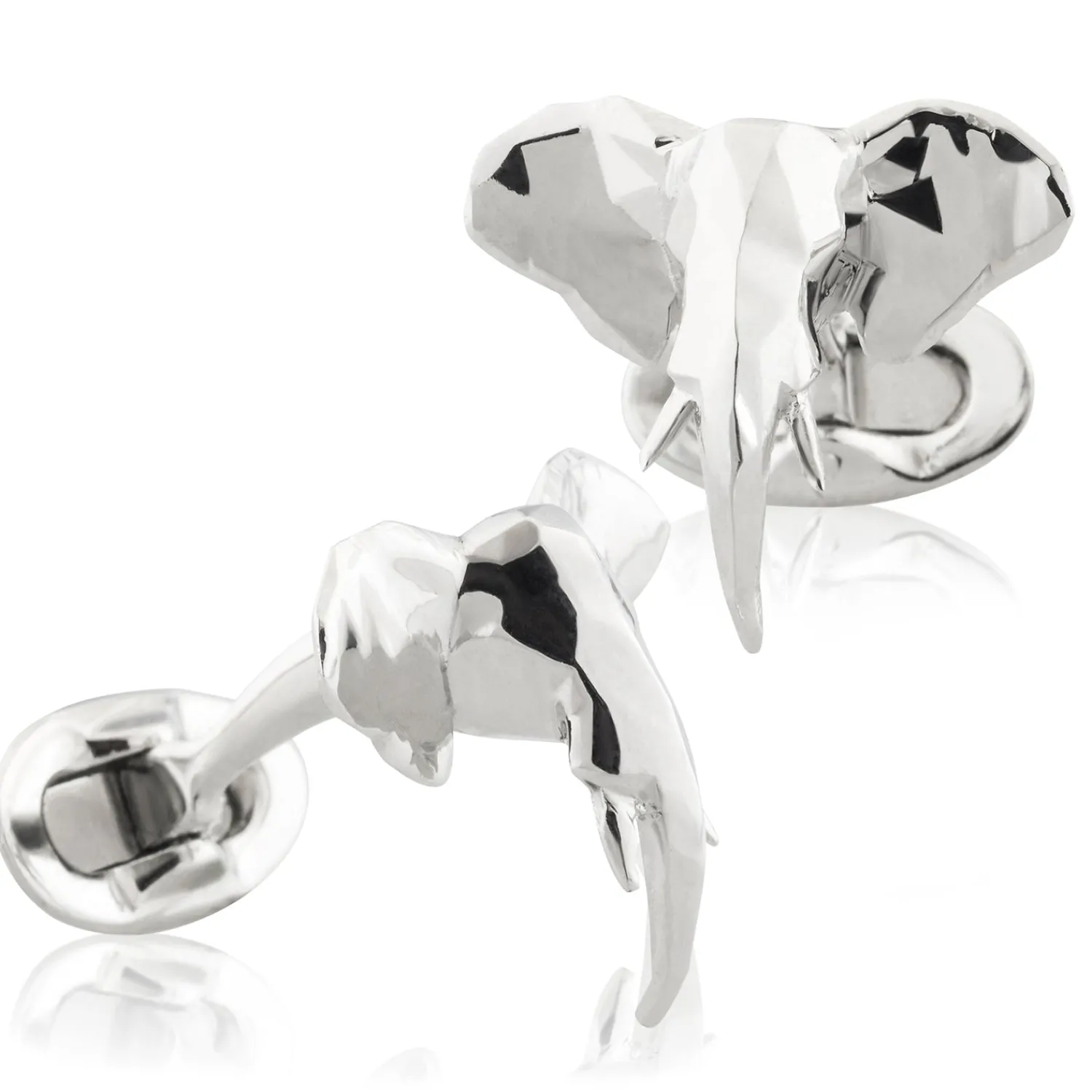 Sale "Faceted Ziggy" Geometric Elephant Cufflinks Luxury Cufflinks | Hobbies & Interests Cufflinks
