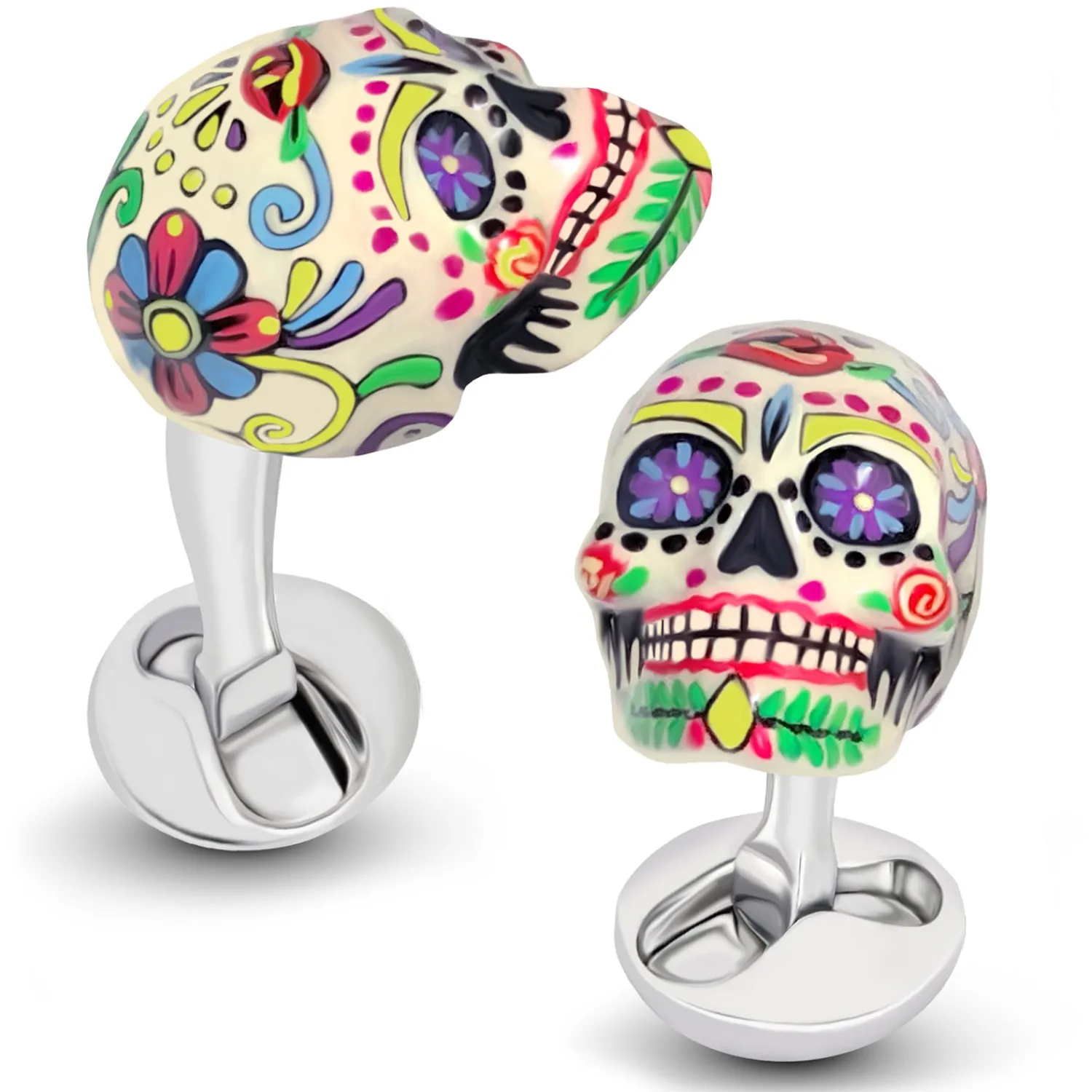 Online "Sweet Yorick" Sugar Skull Cufflinks Luxury Cufflinks | Hobbies & Interests Cufflinks