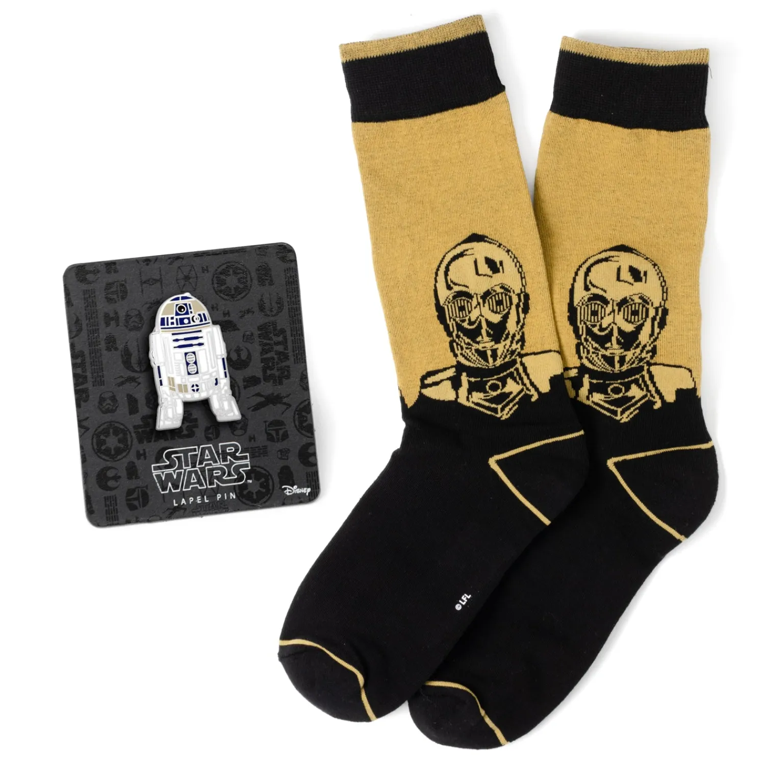 Shop R2D2 and C3PO Black Gift Set Socks