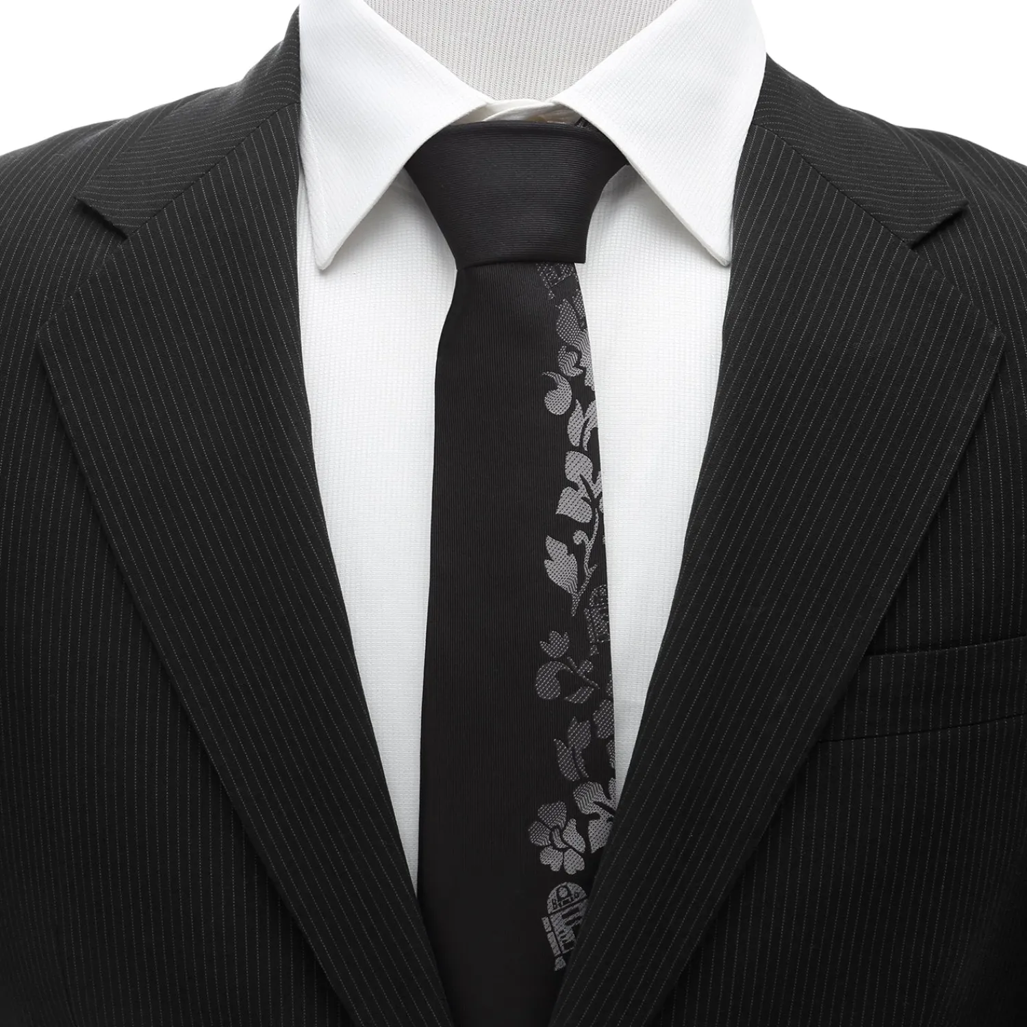 Shop R2D2 Floral Black Men's Tie Star Wars Ties