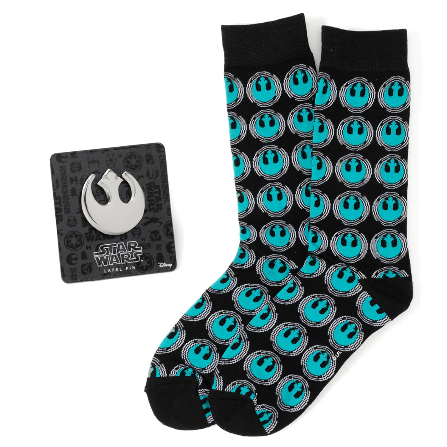 Fashion Rebel Teal Patterned Black Gift Set Socks