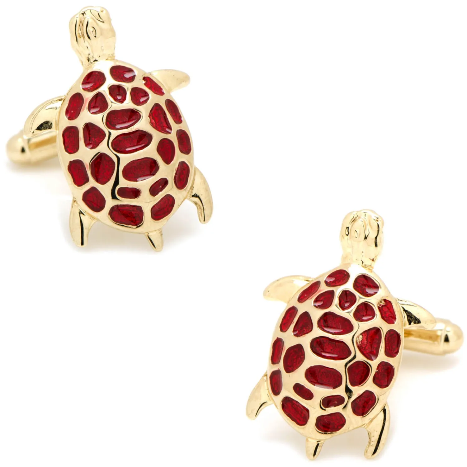 Hot Red and Gold Turtle Cufflinks Luxury Cufflinks | Hobbies & Interests Cufflinks