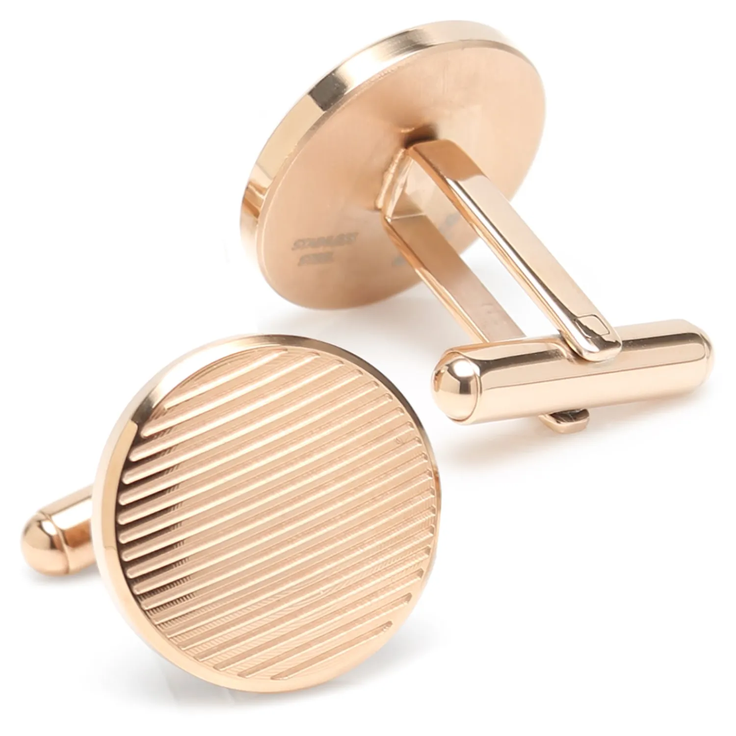 Shop Rose Gold Line Stainless Steel Cufflinks Luxury Cufflinks | Hobbies & Interests Cufflinks