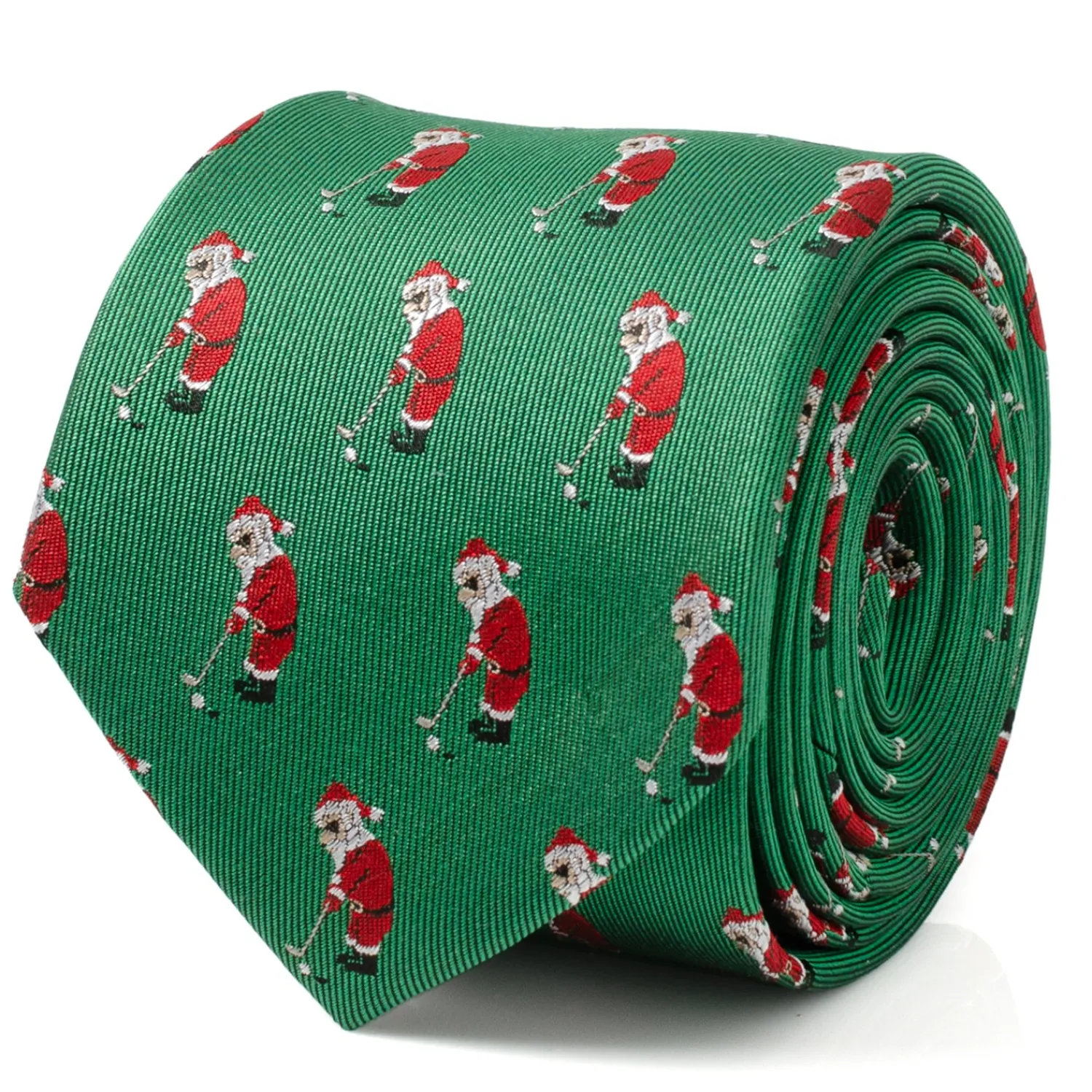Sale Santa Golf Par-Tee Men's Green Tie Classic Ties | Hobbies & Interests Cufflinks