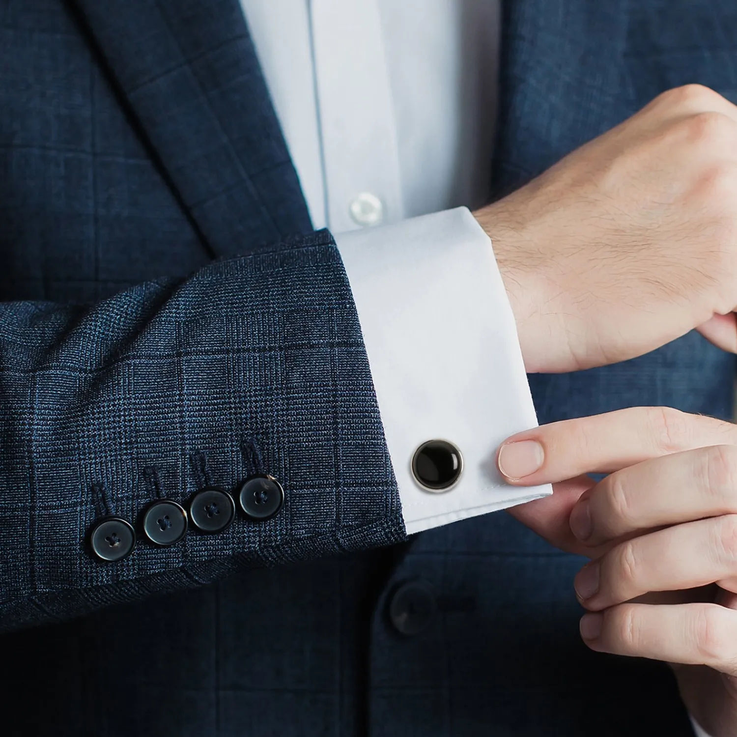 Flash Sale Silver and Onyx Cufflinks Luxury Cufflinks | Wedding Cufflinks