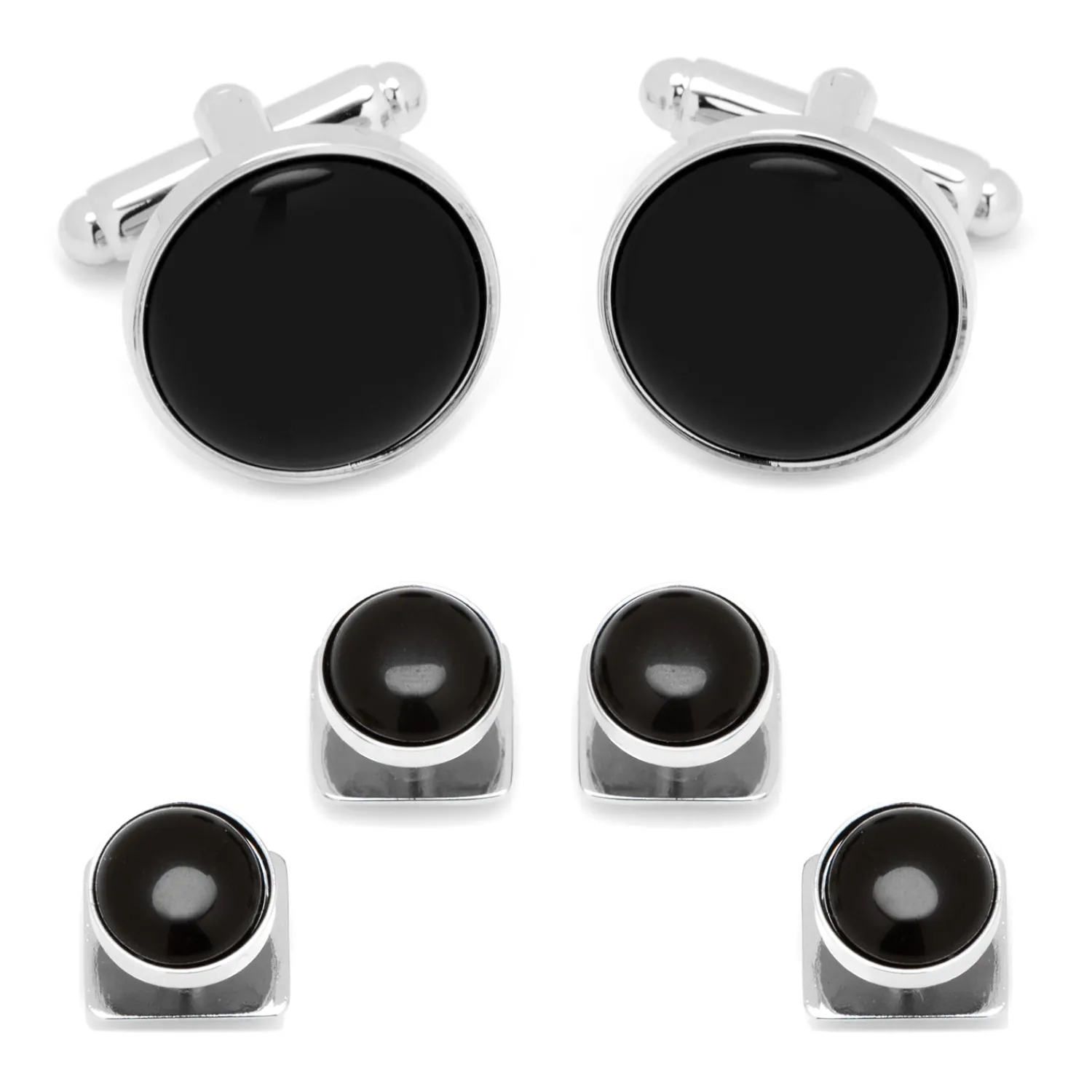 New Silver and Onyx Stud Set Stud Sets
