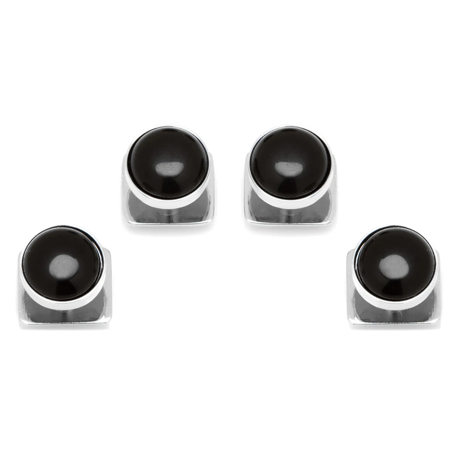 Fashion Silver and Onyx Studs Stud Sets