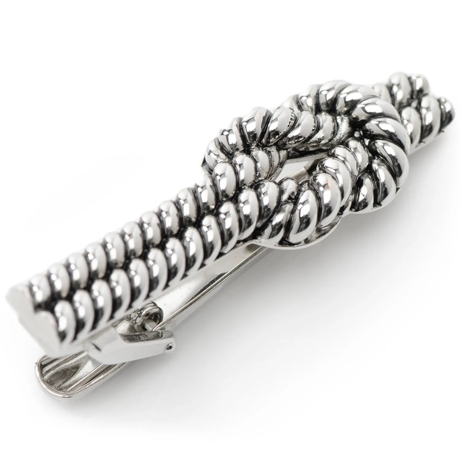 New Silver Knot Rope Tie Clip Classic Tie Bars