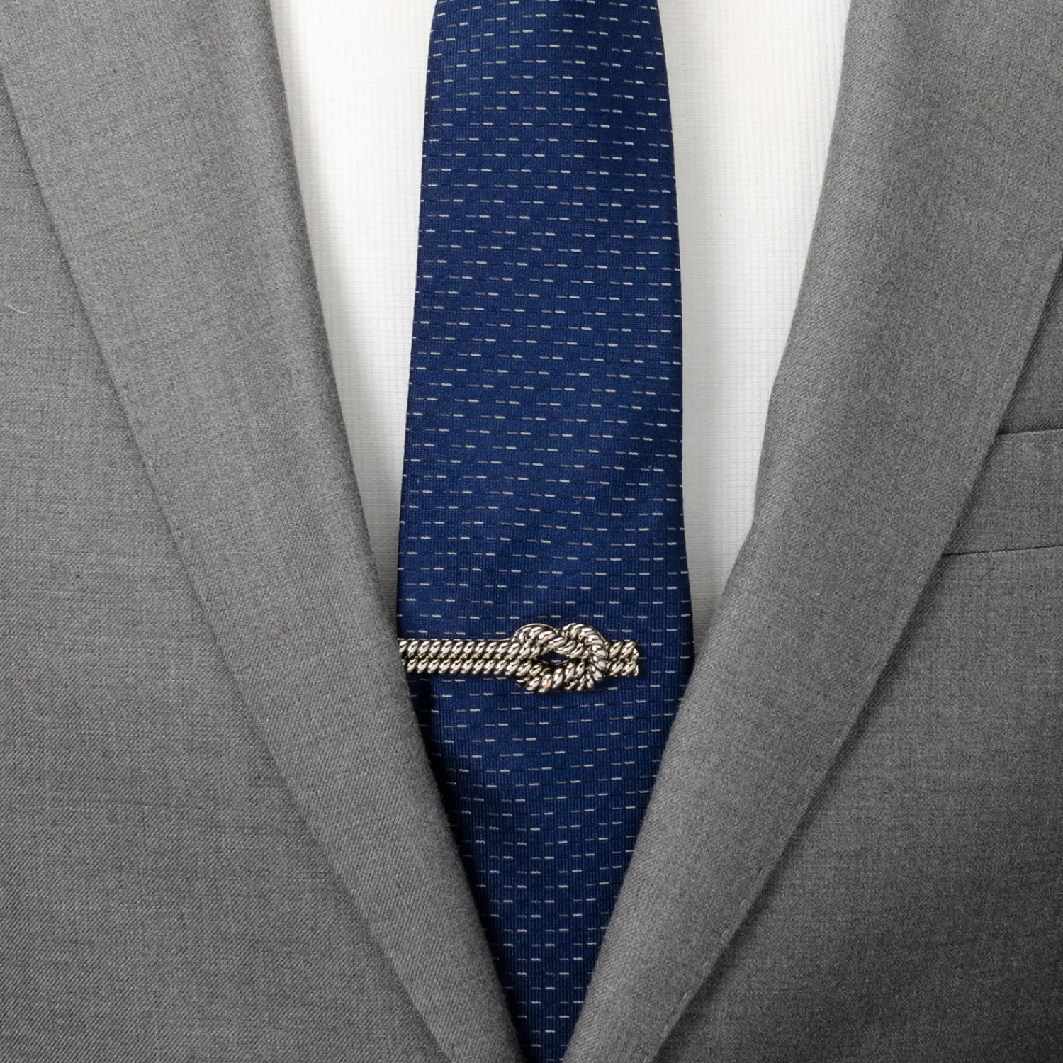 New Silver Knot Rope Tie Clip Classic Tie Bars