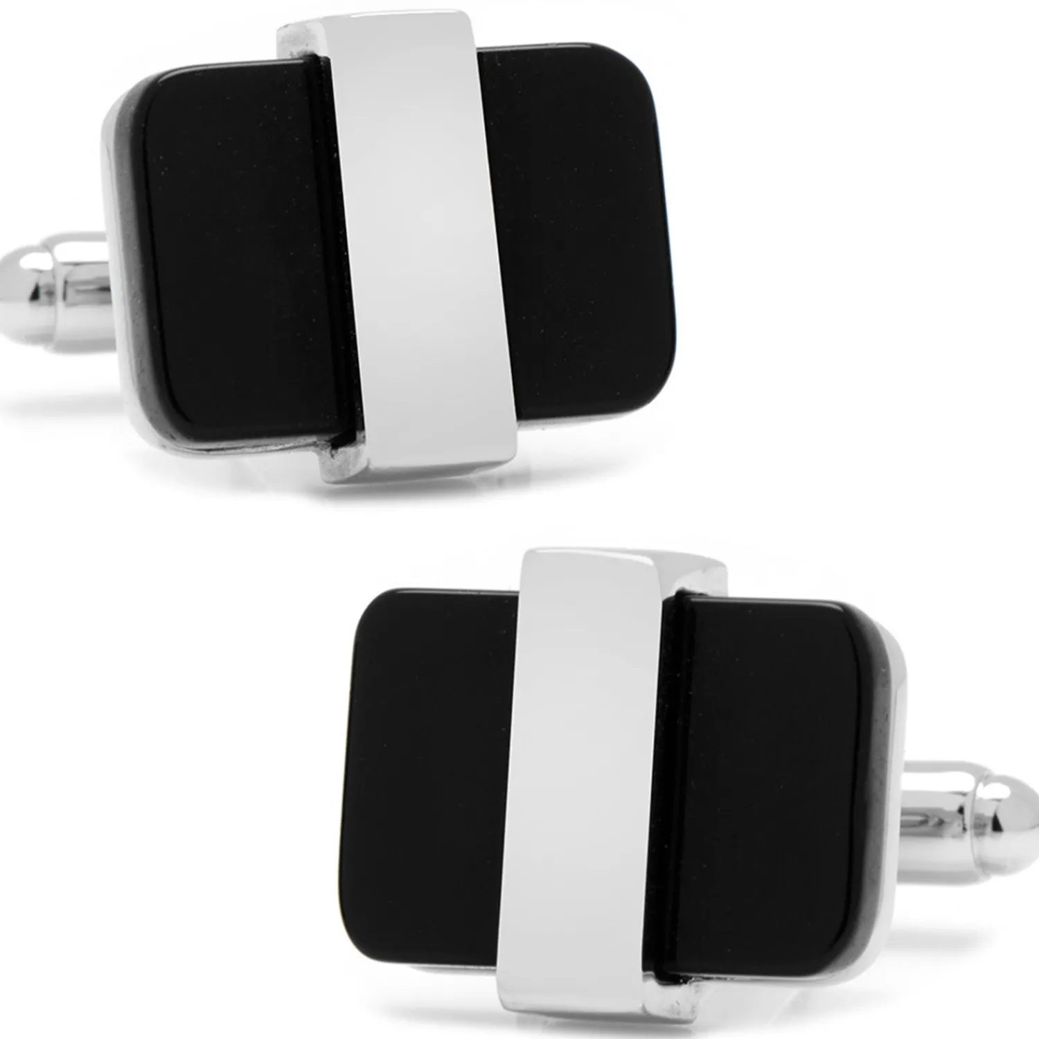 Store Silver Wrapped Onyx Cufflinks Luxury Cufflinks | Hobbies & Interests Cufflinks