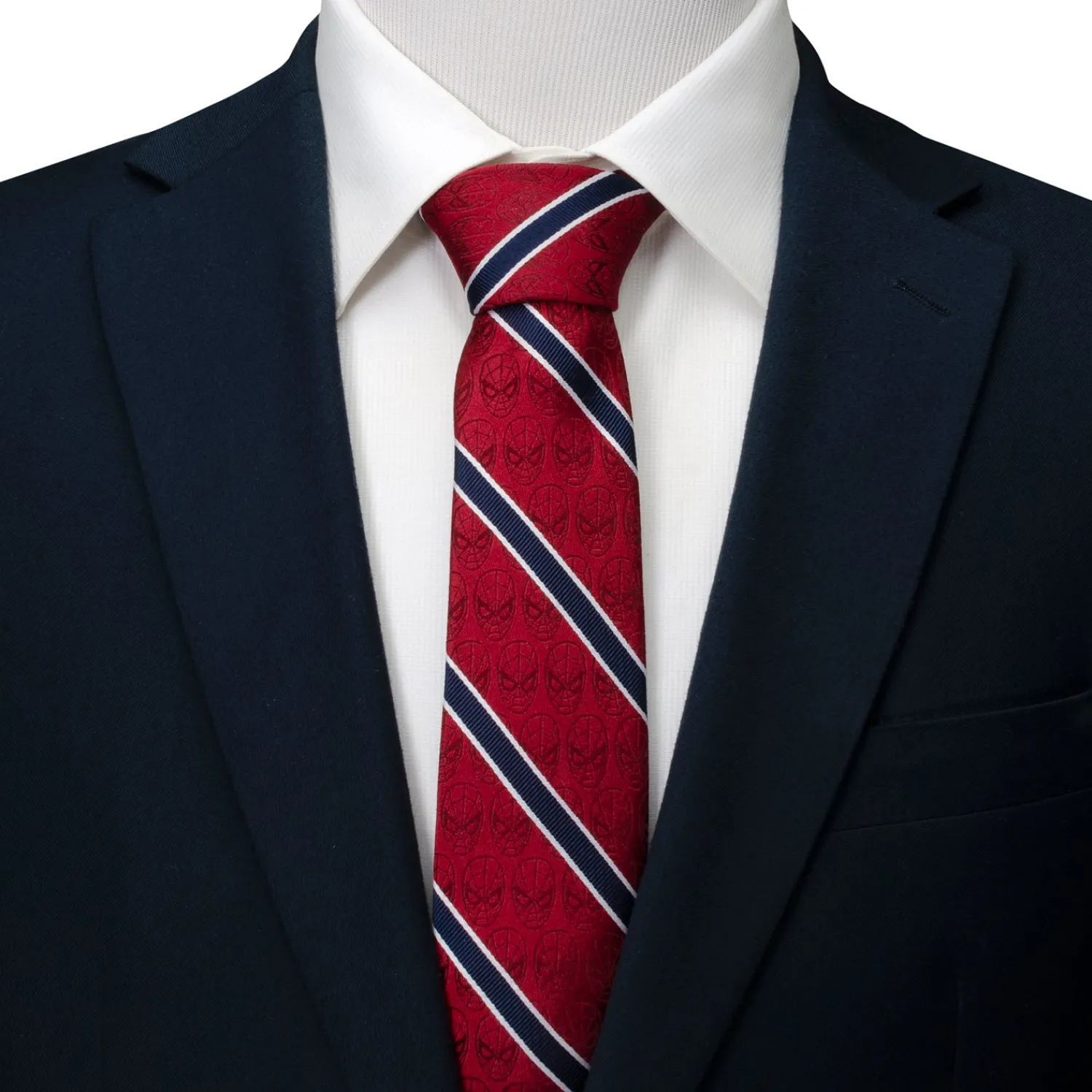 Cheap Spider-Man Red and Navy Stripe Men's Tie Marvel Ties