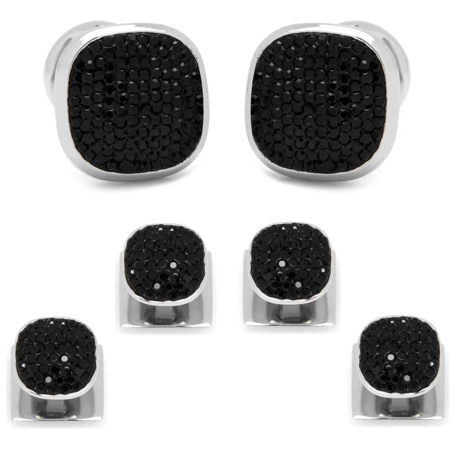 Shop Stainless Steel Black Pave Crystal Stud Set Stud Sets