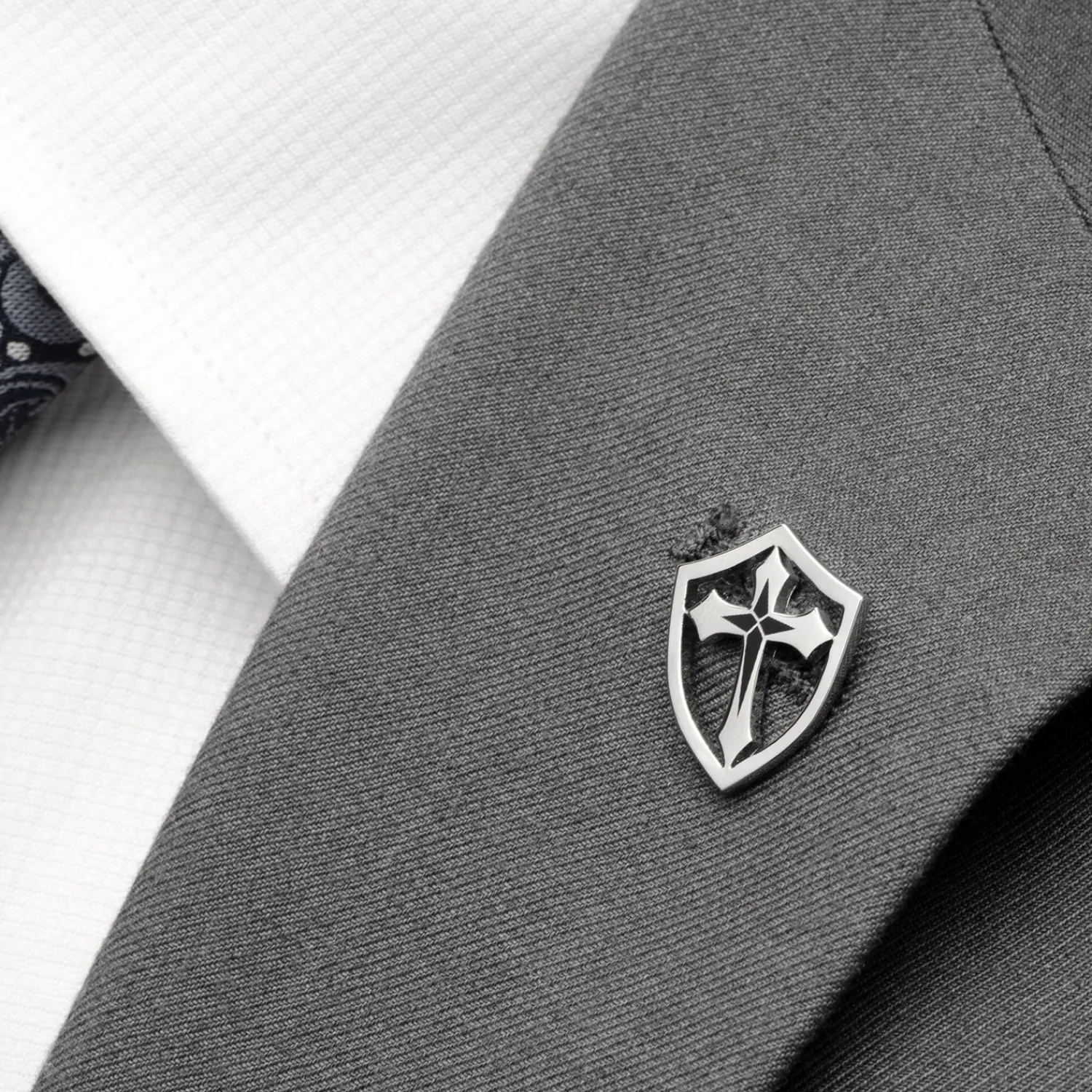 stainless_steel_cross_shield_lapel_pin_3.webp Flash Sale Stainless Steel Cross Shield Lapel Pin Lapel Pins | Hobbies & Interests Cufflinks