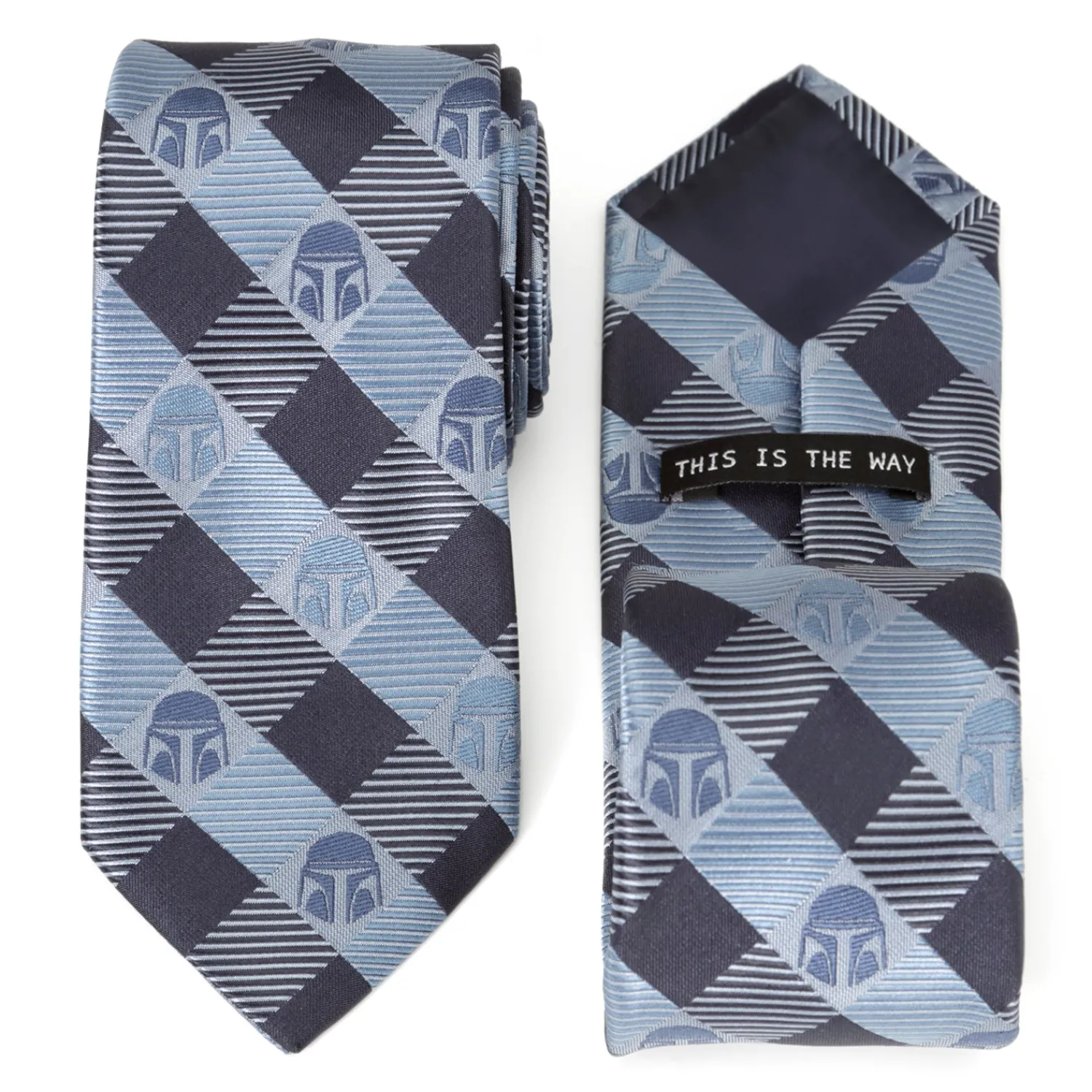 Best Sale Mando Helmet Check Blue Mens Tie Star Wars Ties
